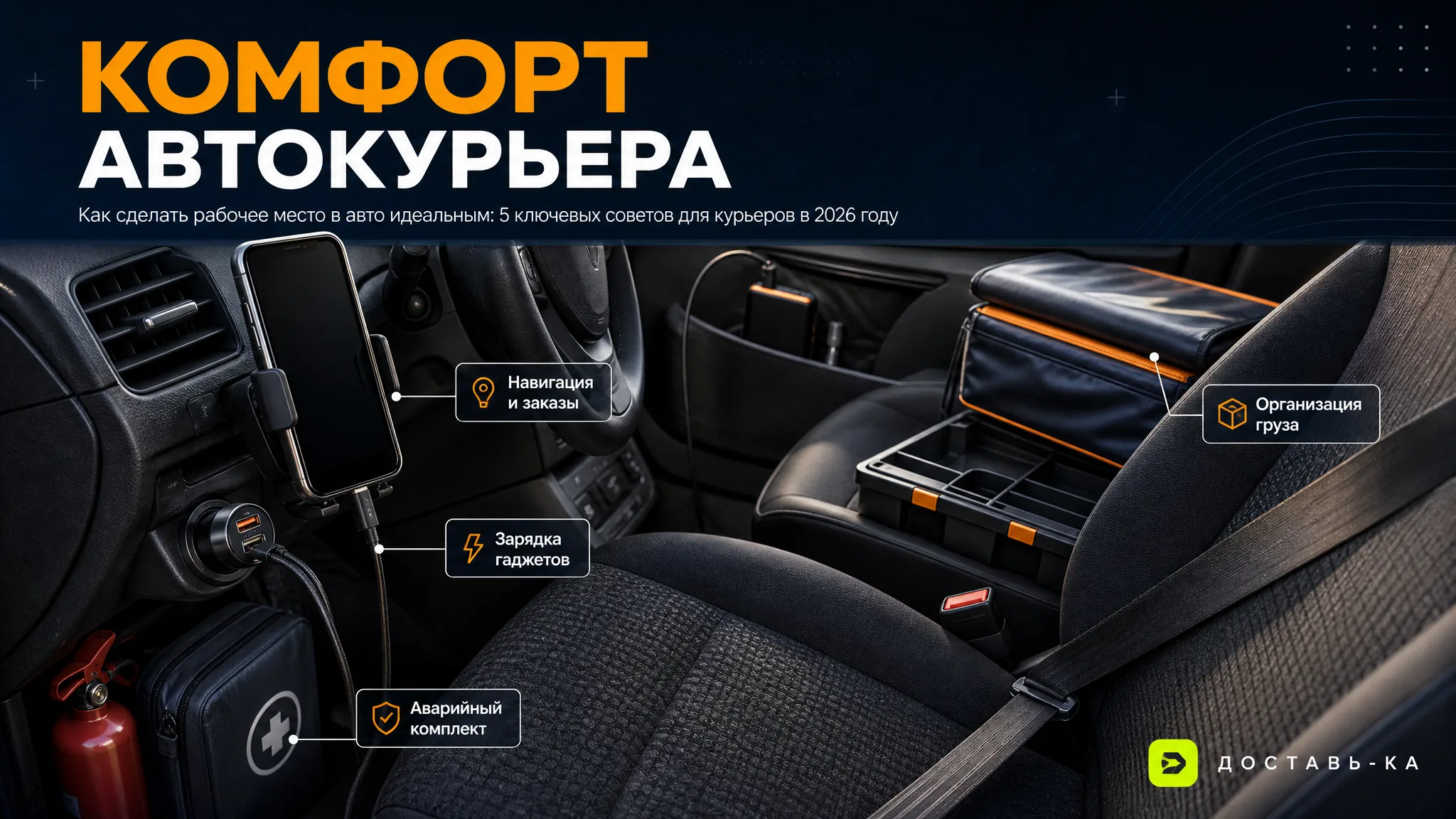 Автокурьер: организация комфортного рабочего места в авто в 2026 году