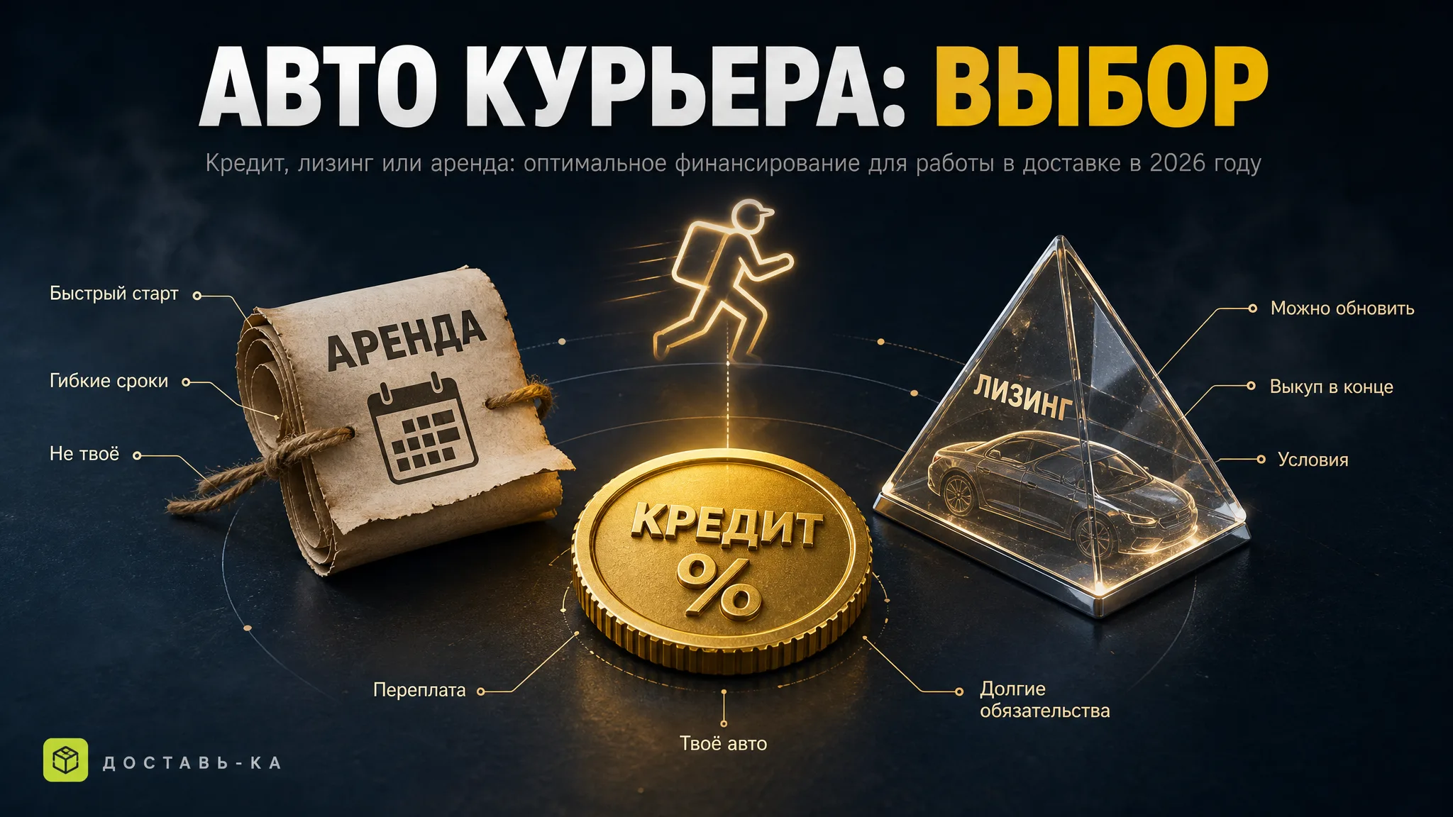 Авто для курьера в 2026 году: кредиты, лизинг, аренда – что выгоднее?
