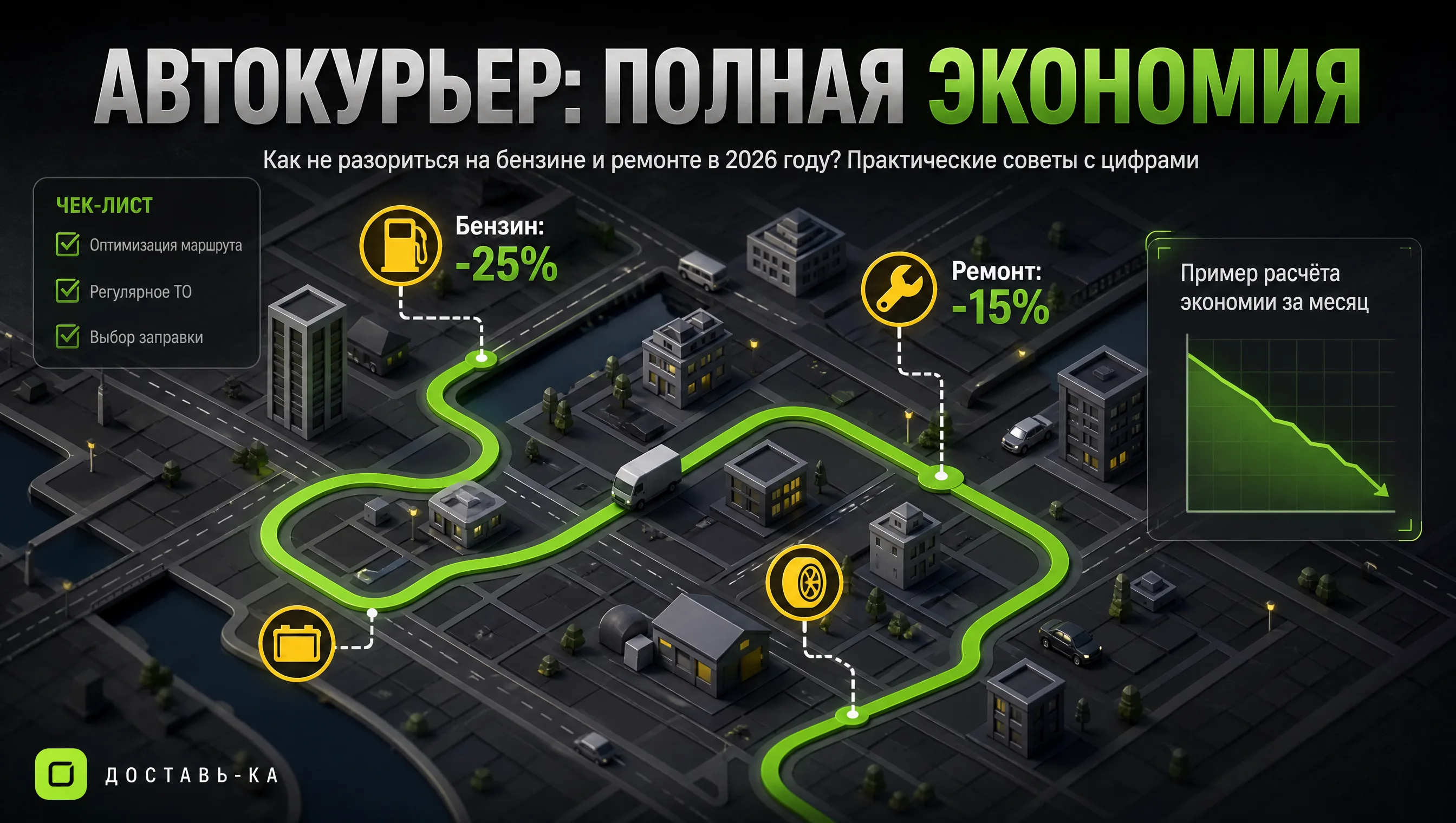 Автокурьер: как не разориться на бензине и ремонте в 2026 году?