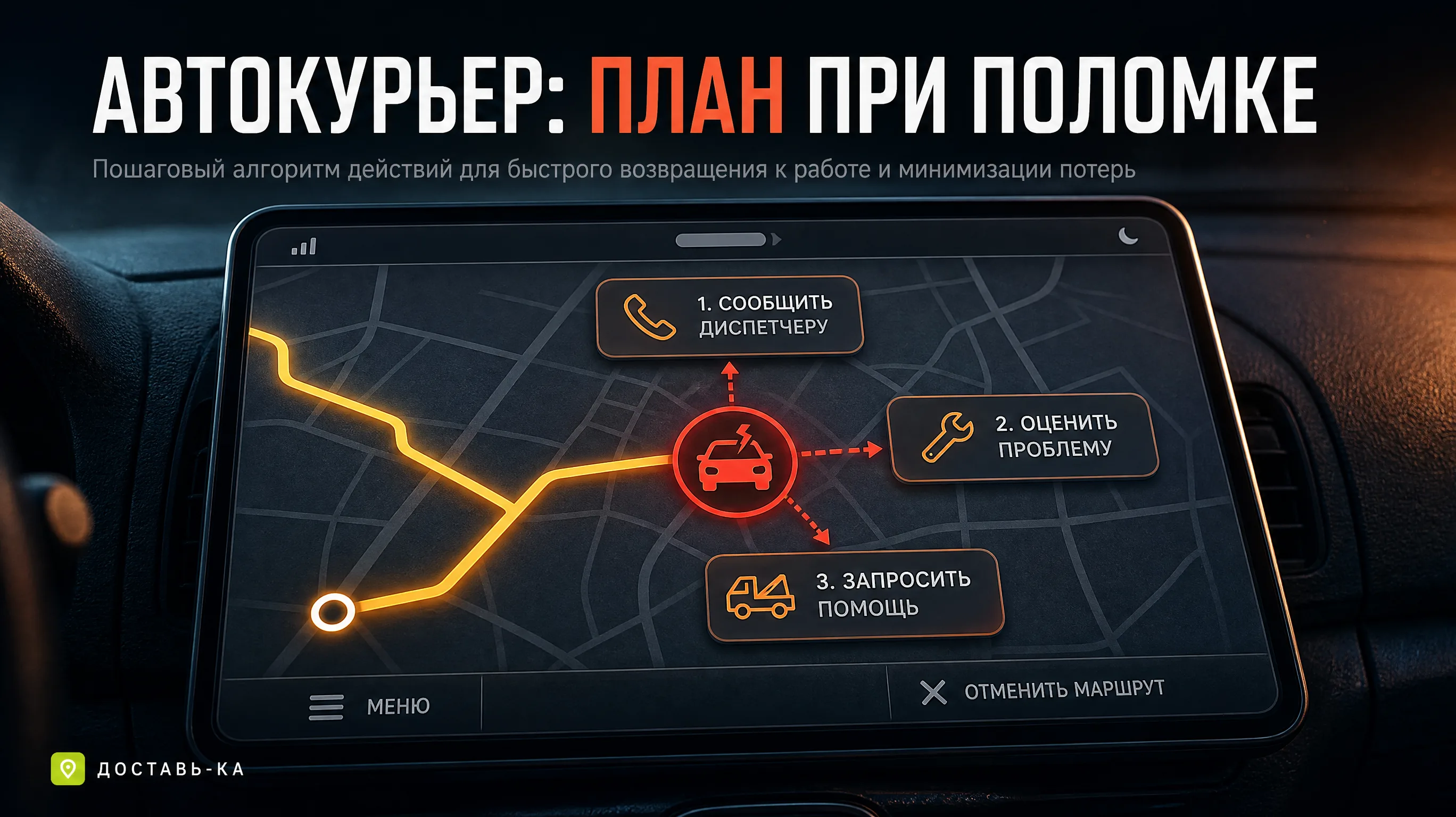 Поломка авто курьер что делать 2026: пошаговая инструкция