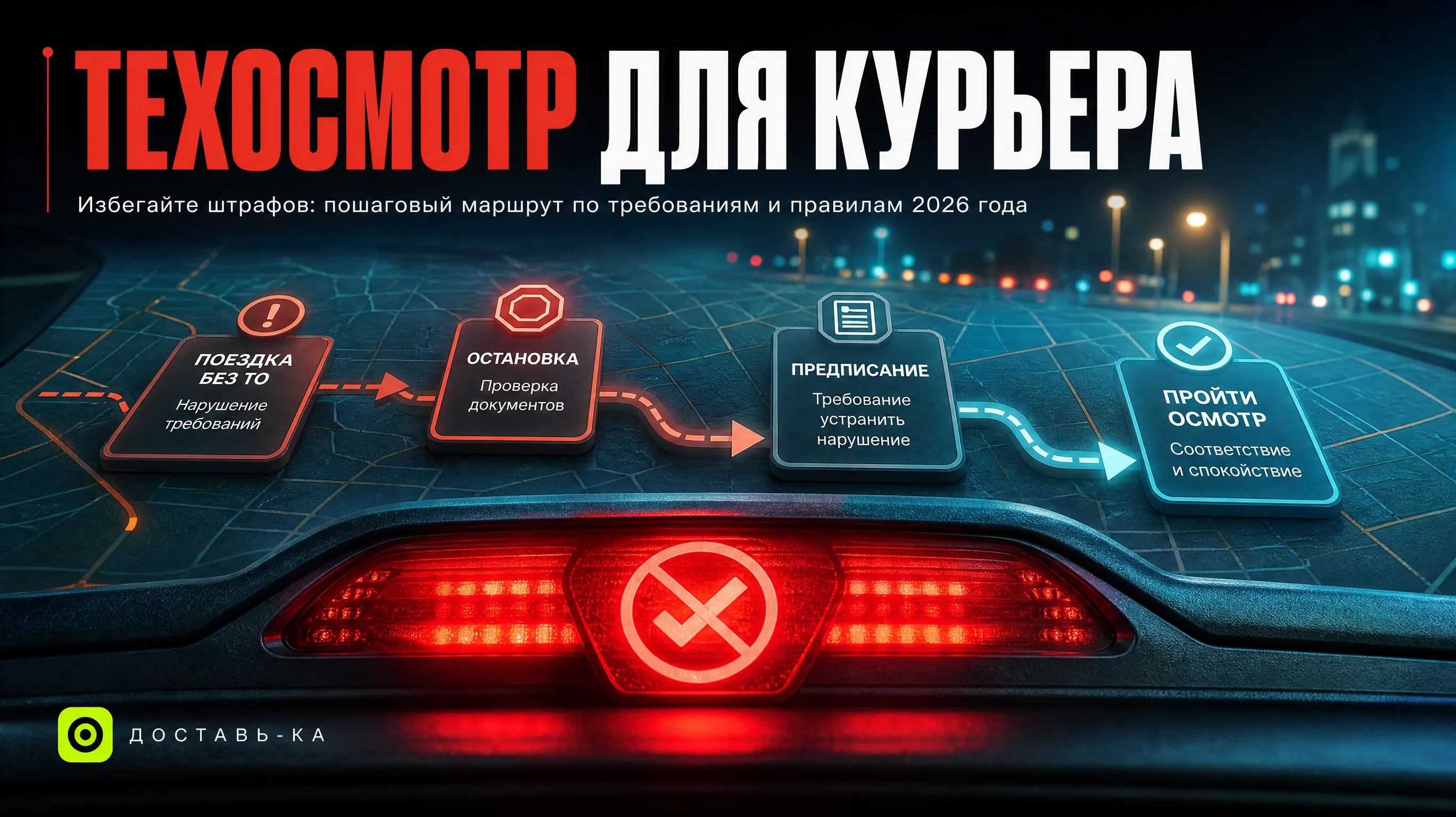 Автокурьер: частота прохождения техосмотра и штрафы за его отсутствие в 2026 году