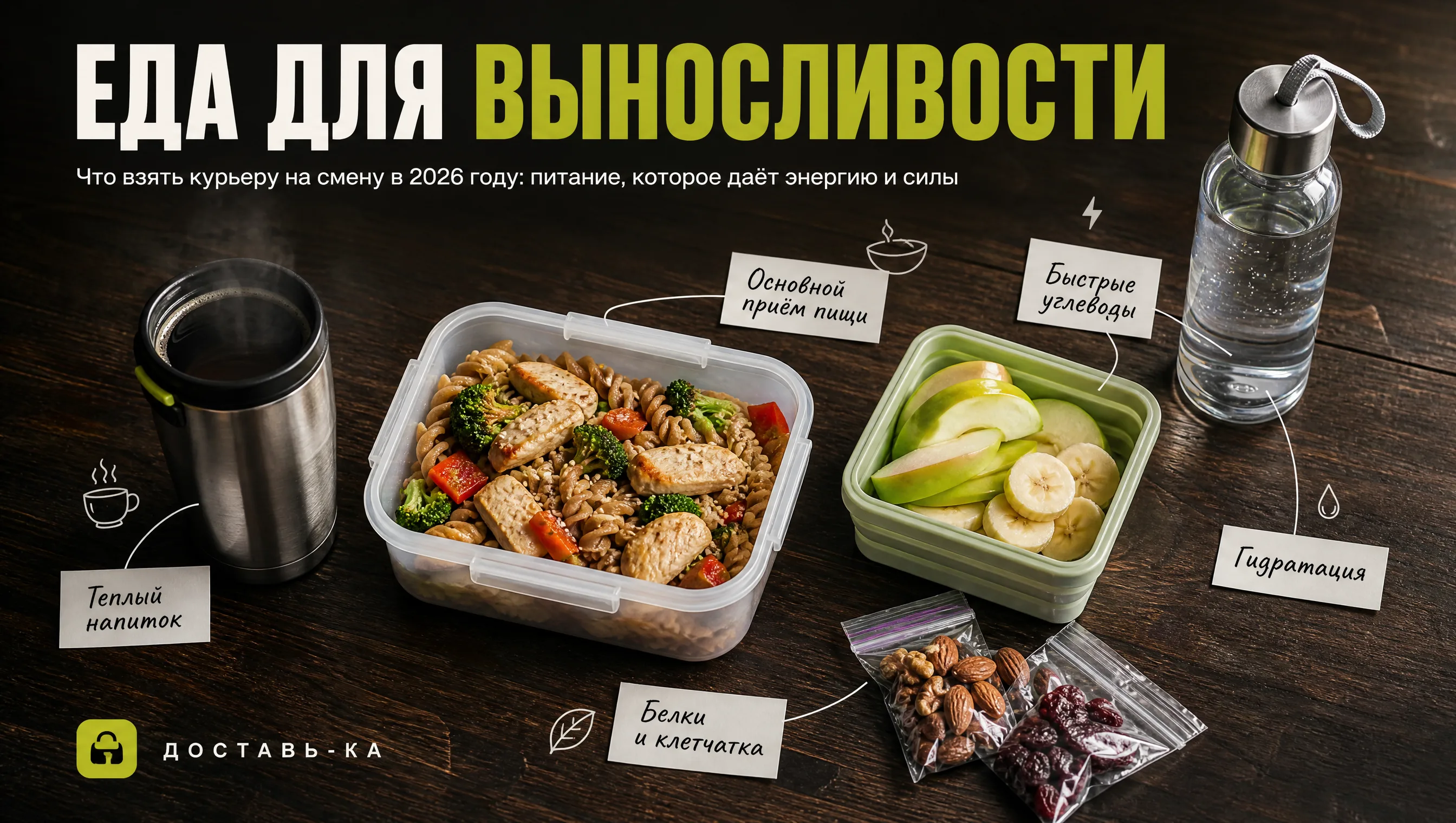 Питание на смене: что есть и пить курьеру для энергии и выносливости в 2026