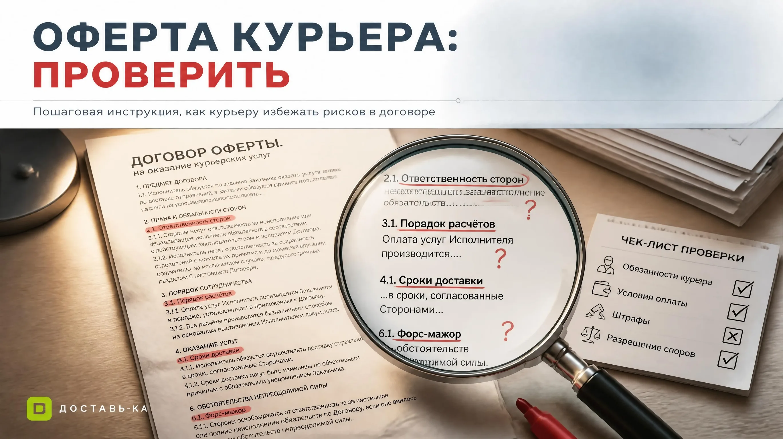 Договор оферты для курьера: юридические тонкости и как их проверить в 2026 году