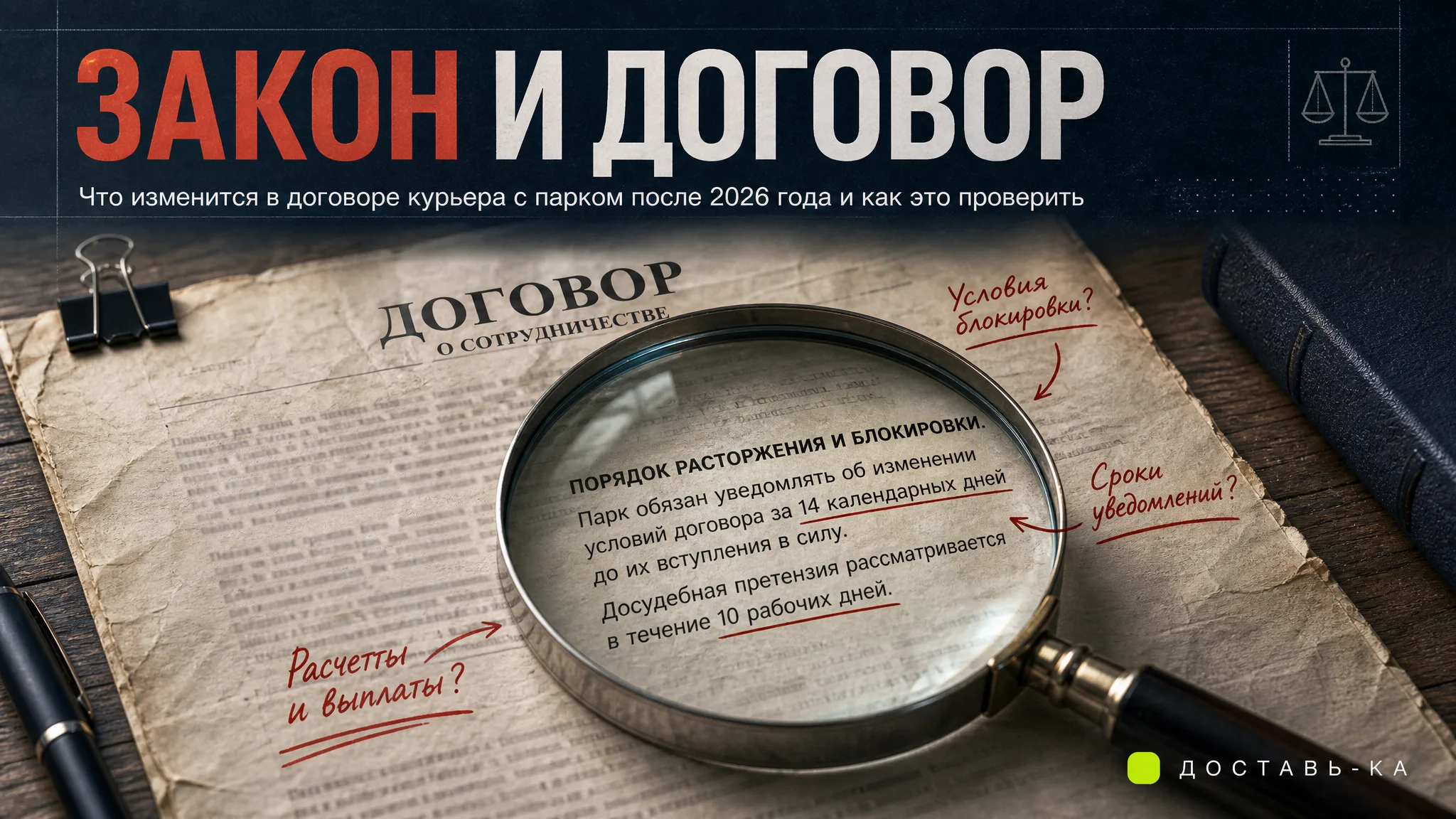 Договор курьера с парком: что проверить по новому закону в 2026 году