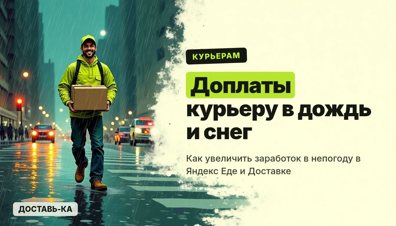 Доплаты курьеру за работу в дождь и снегопад в 2026 году — как увеличить свой доход в плохую погоду?