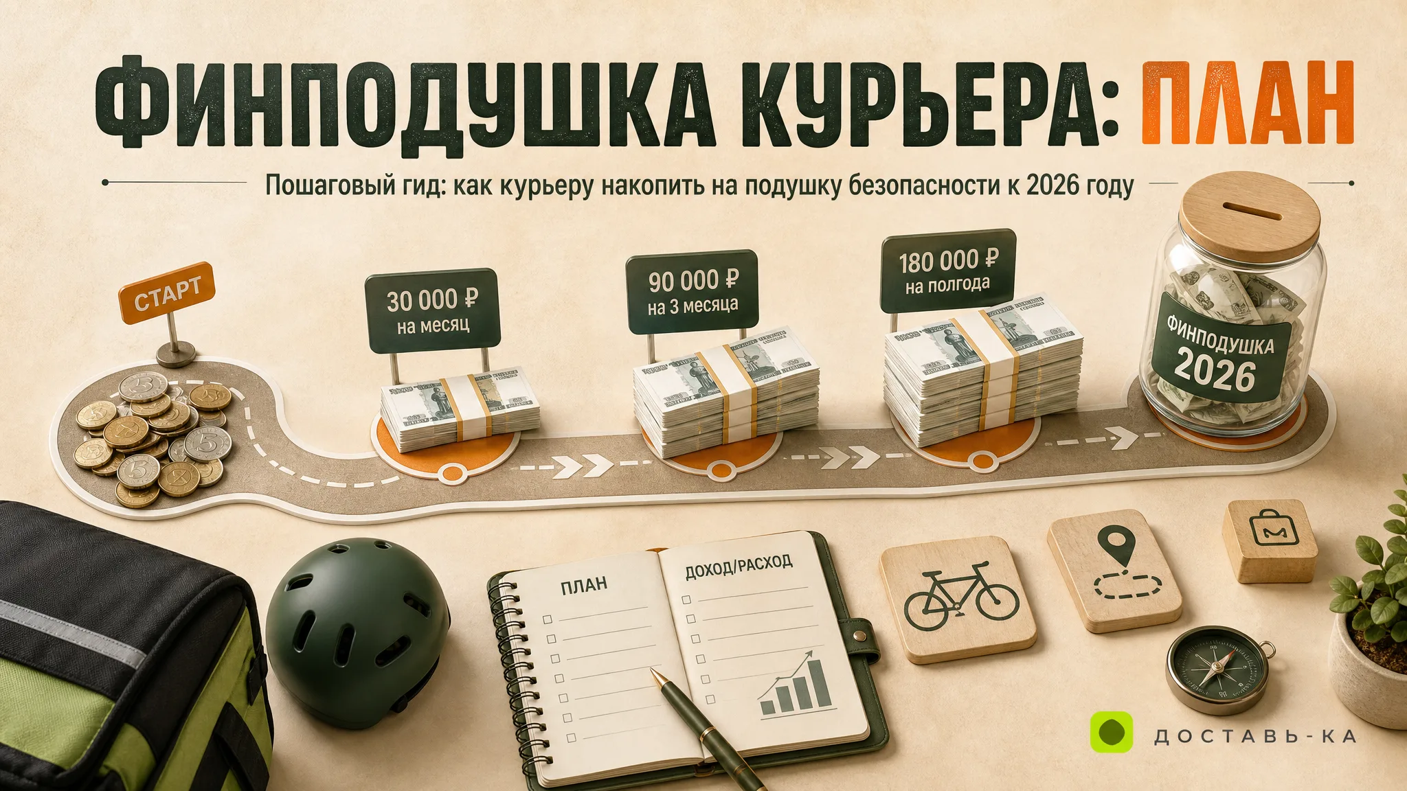 Как курьеру создать финансовую подушку безопасности в 2026 году