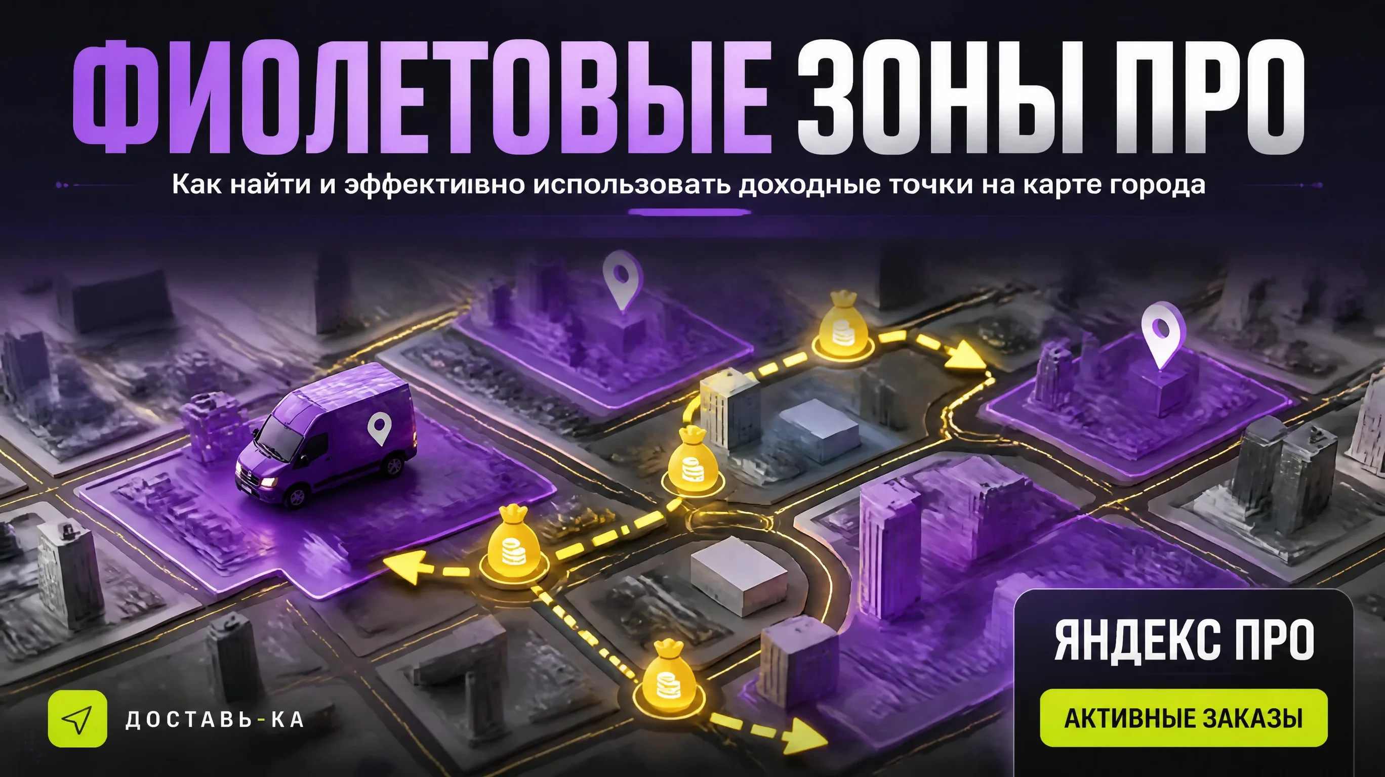 Фиолетовые зоны Яндекс Про: гайд для курьеров ДОСТАВЬ-КА в 2026 году