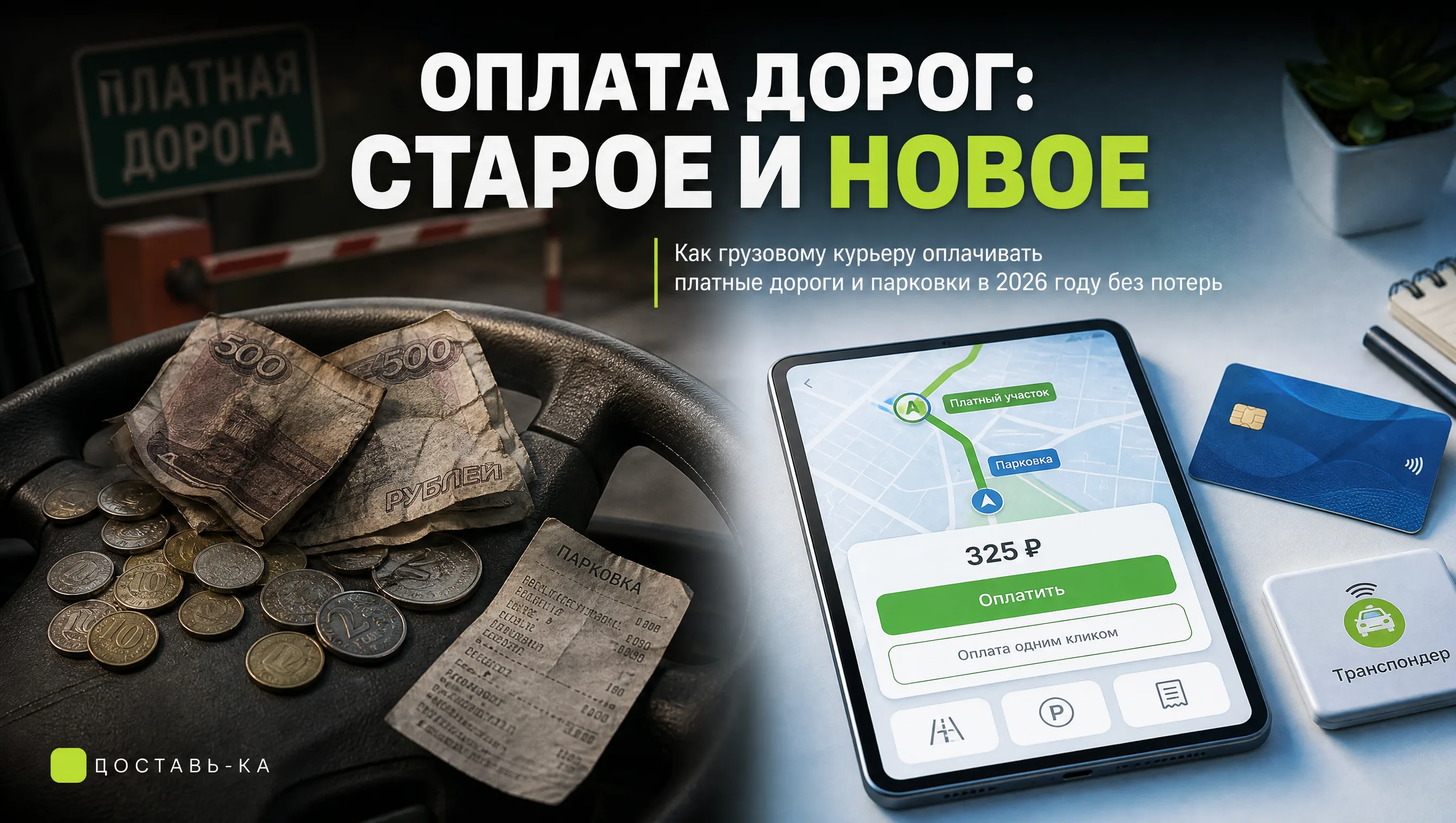 Оплата платных дорог грузовой и парковок курьерам в 2026 году