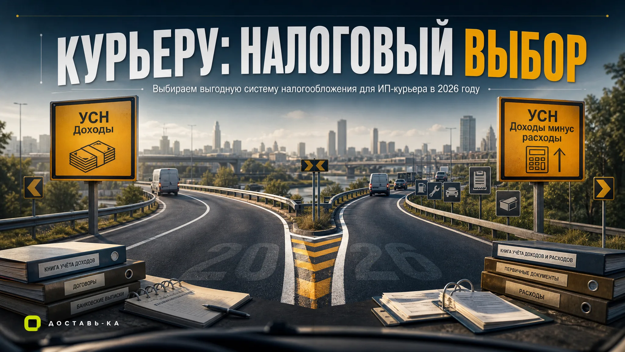 ИП для курьера: что выгоднее — УСН «Доходы» или «Доходы минус расходы» в 2026 году