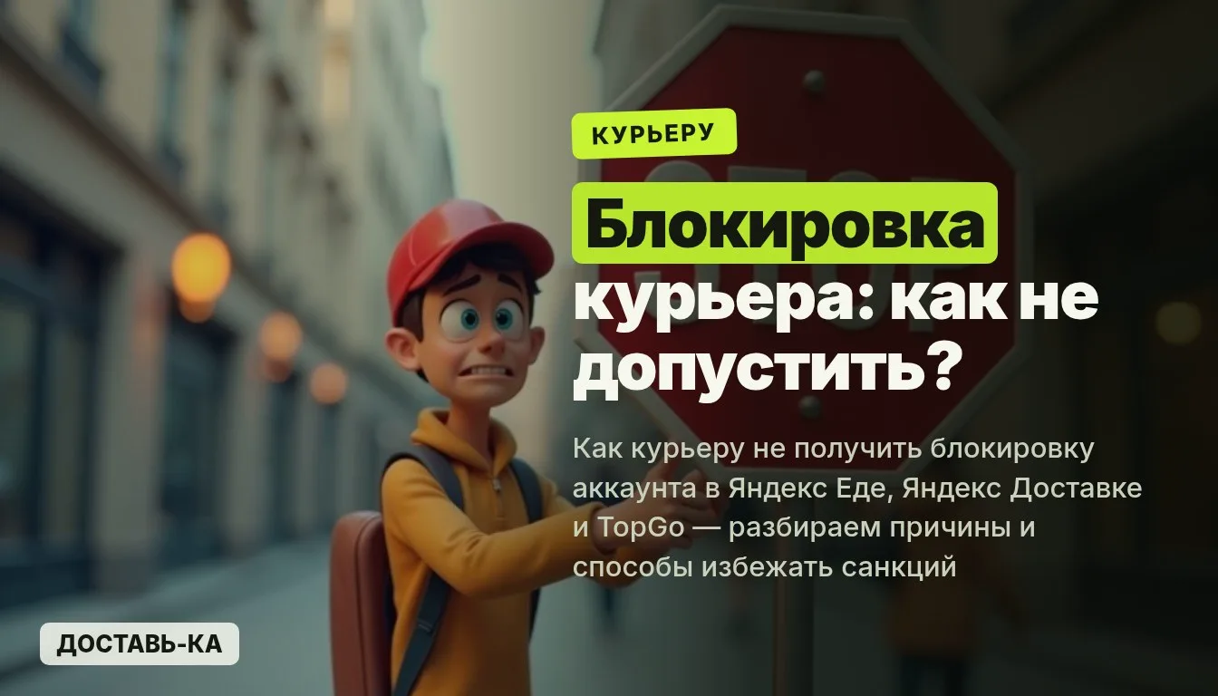 Как курьеру избежать блокировки в Яндекс Еде, Доставке и TopGo в 2026 году