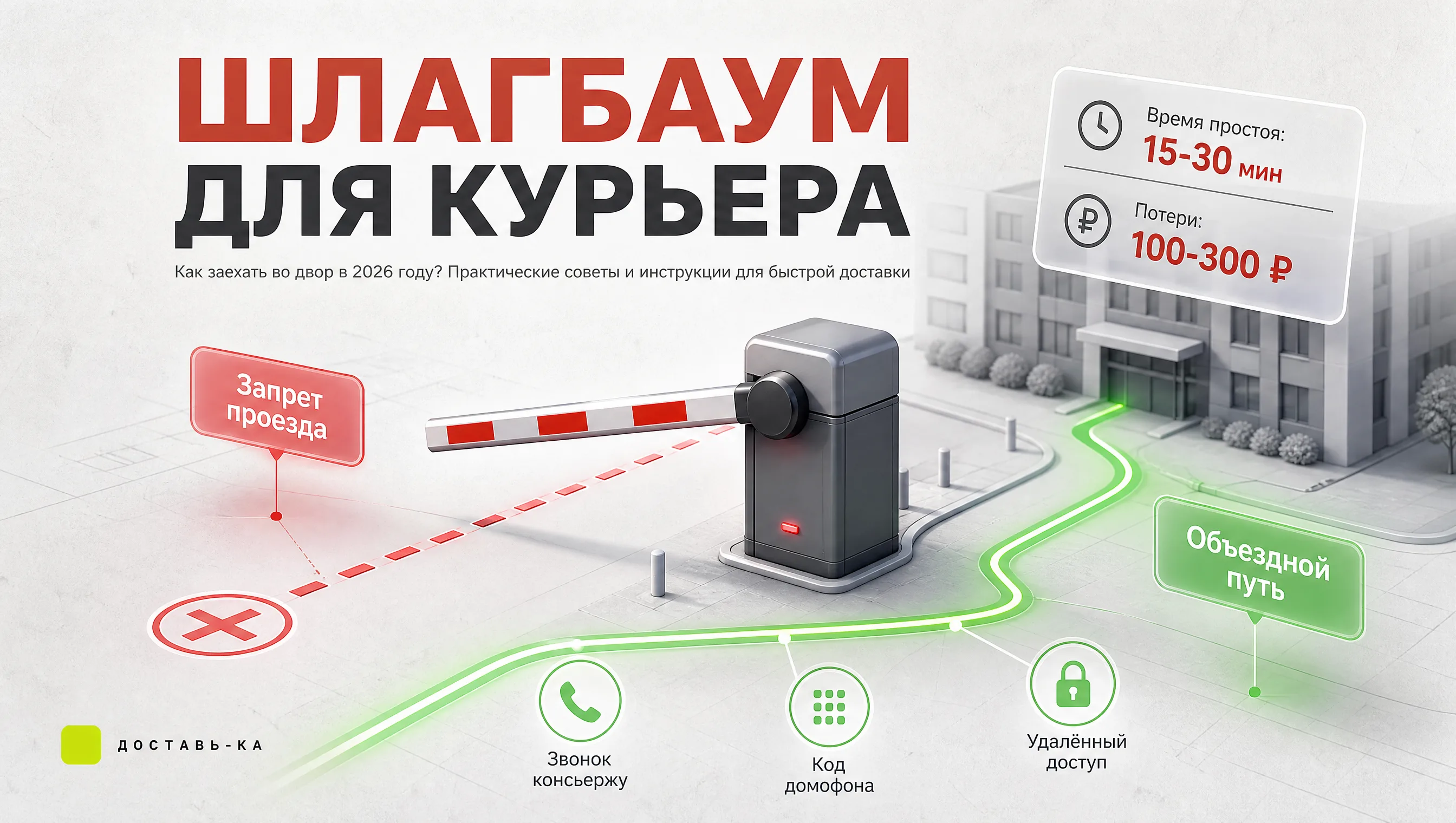 Шлагбаумы, охрана, закрытые дворы: лайфхаки для курьера по доступу на территорию в 2026 году