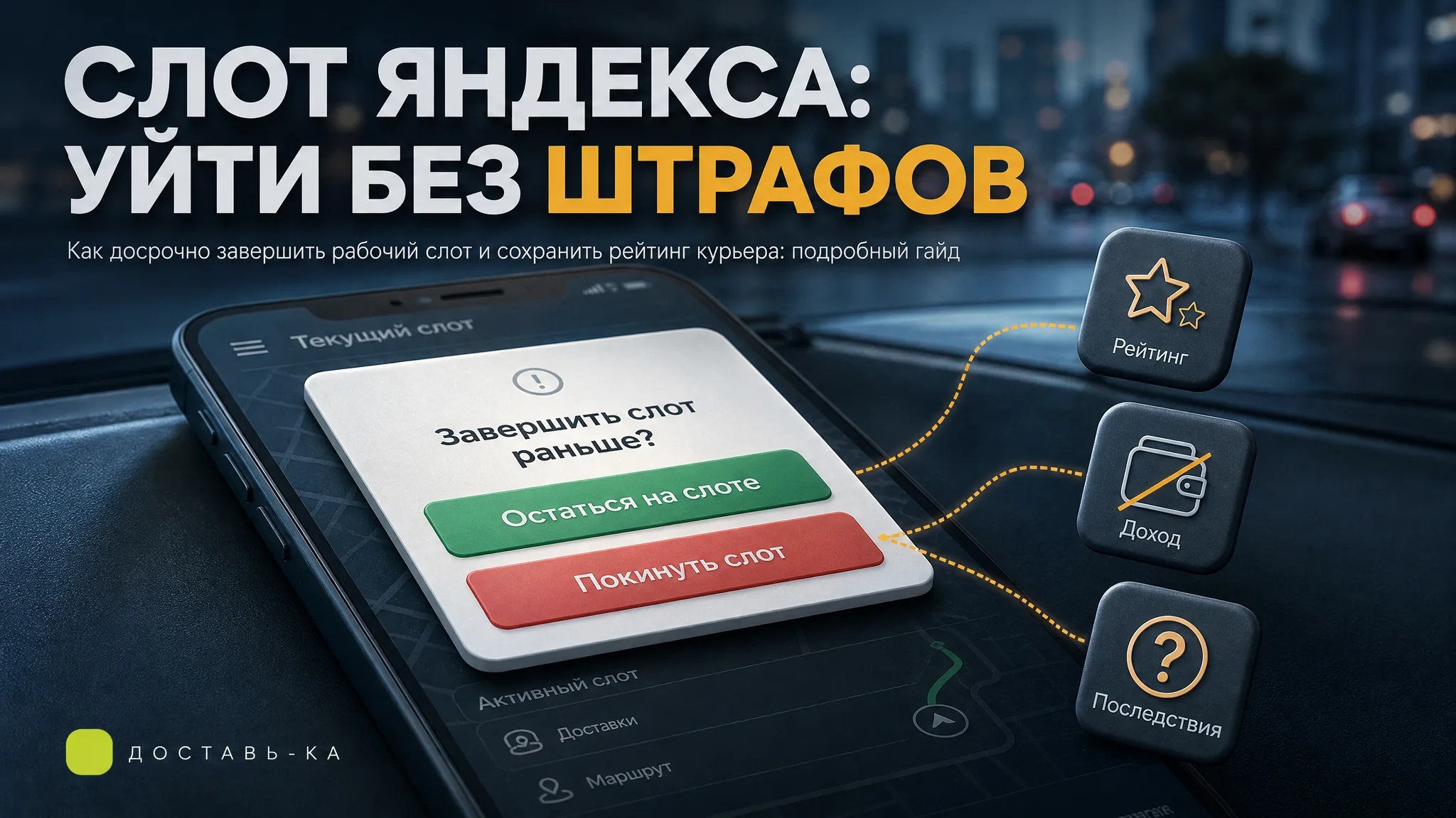 Как прервать слот Яндекс Еды без штрафов и потери дохода в 2026 году