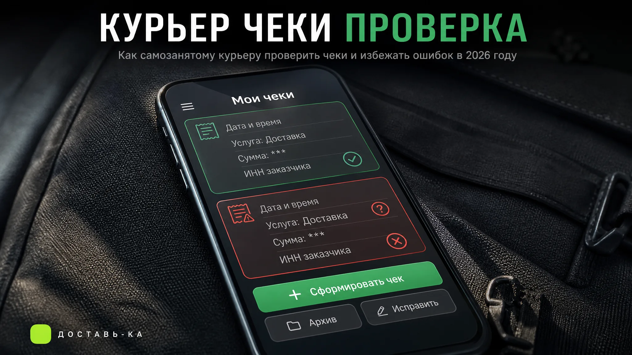 Самозанятый курьер: проверка чеков и избегание ошибок в 2026 году