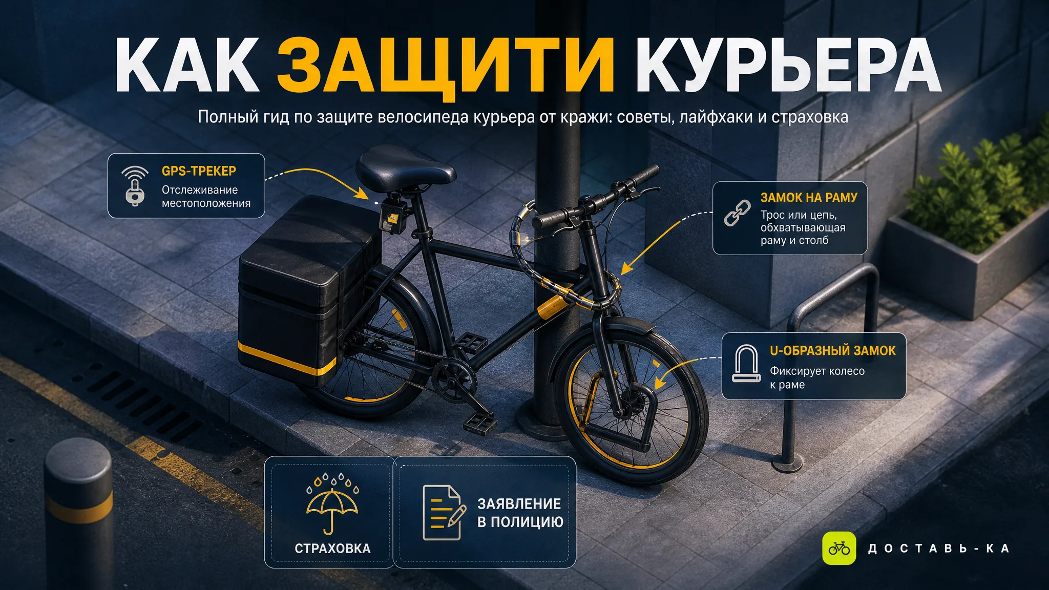 Как курьеру защитить велосипед от кражи в 2026 году