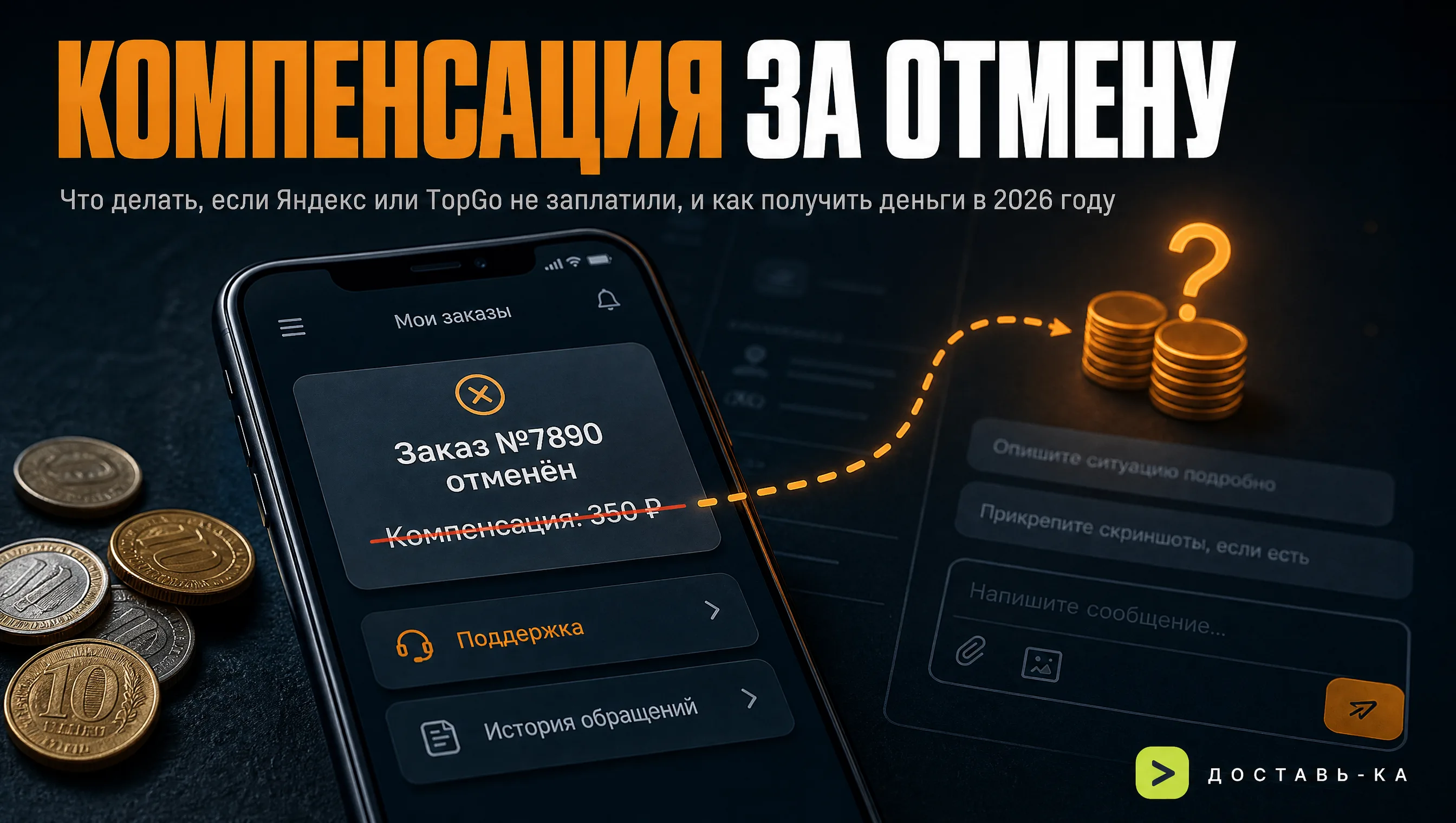 "Кинули" с компенсацией за отмену заказа: что делать курьеру в 2026 году?