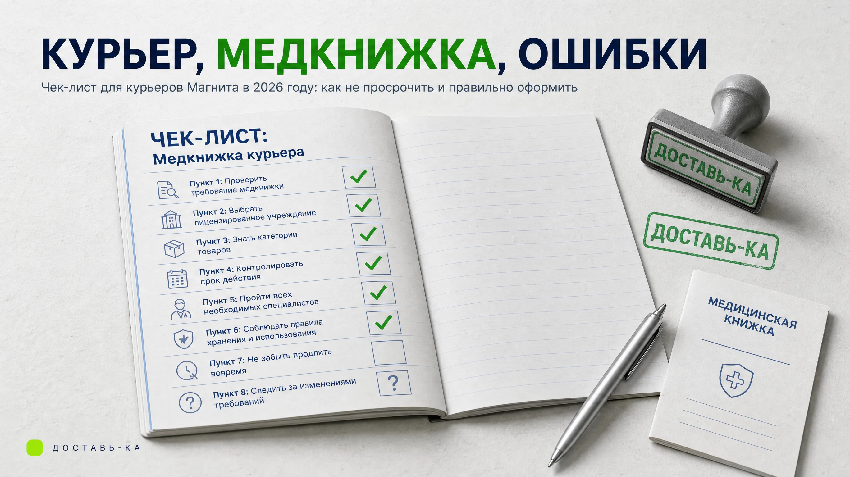 Курьер Магнит и медкнижка: что нужно знать для работы в 2026 году