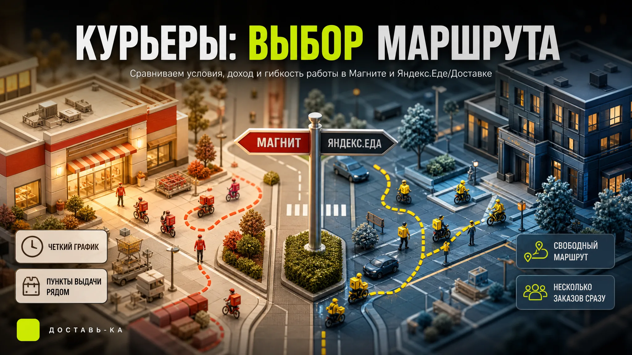 Магнит курьер работа или Яндекс Еда: где лучше работать доставщиком в 2026 году?