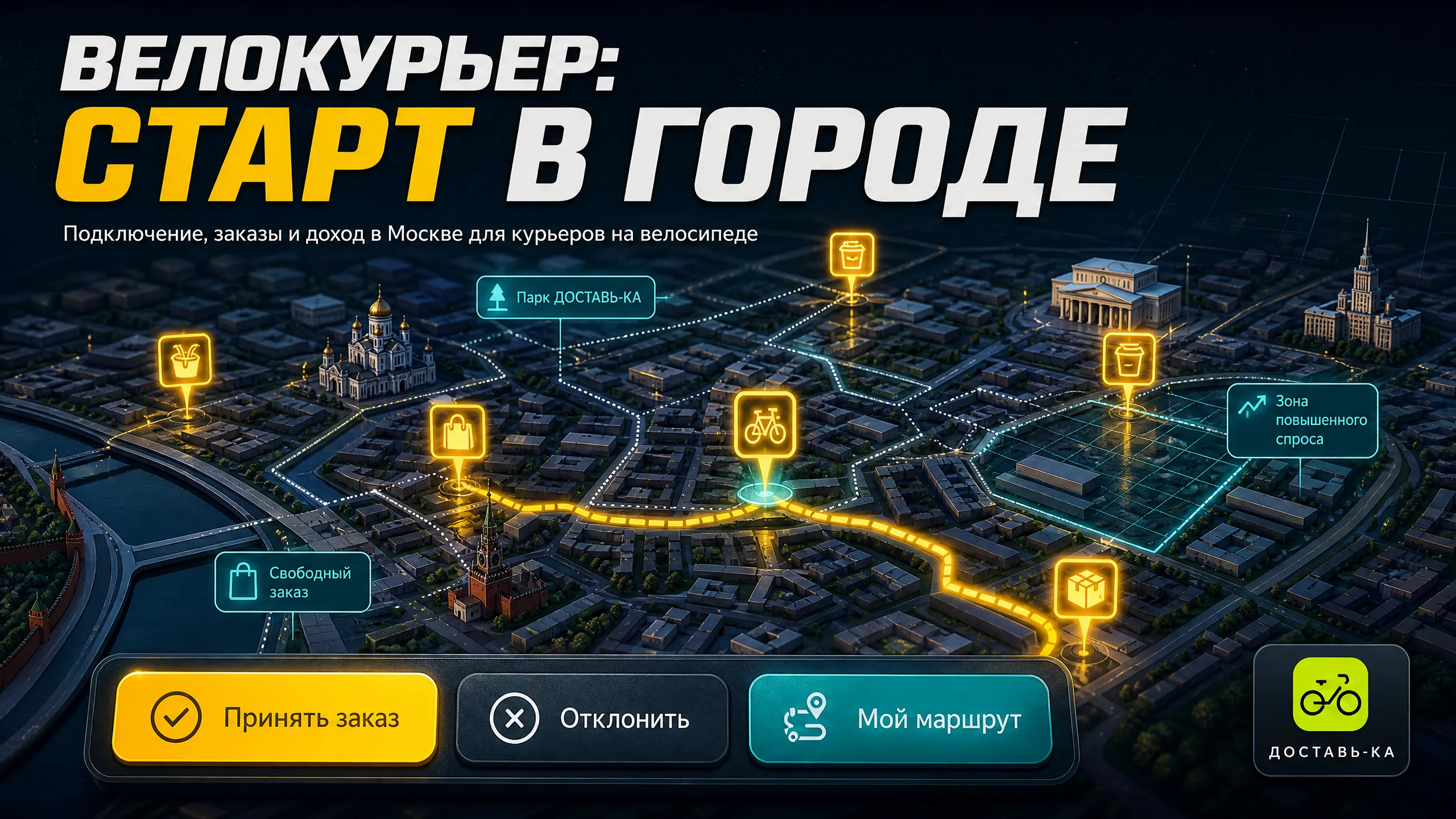 Курьер на велосипеде Москва: как получить заказы в 2026
