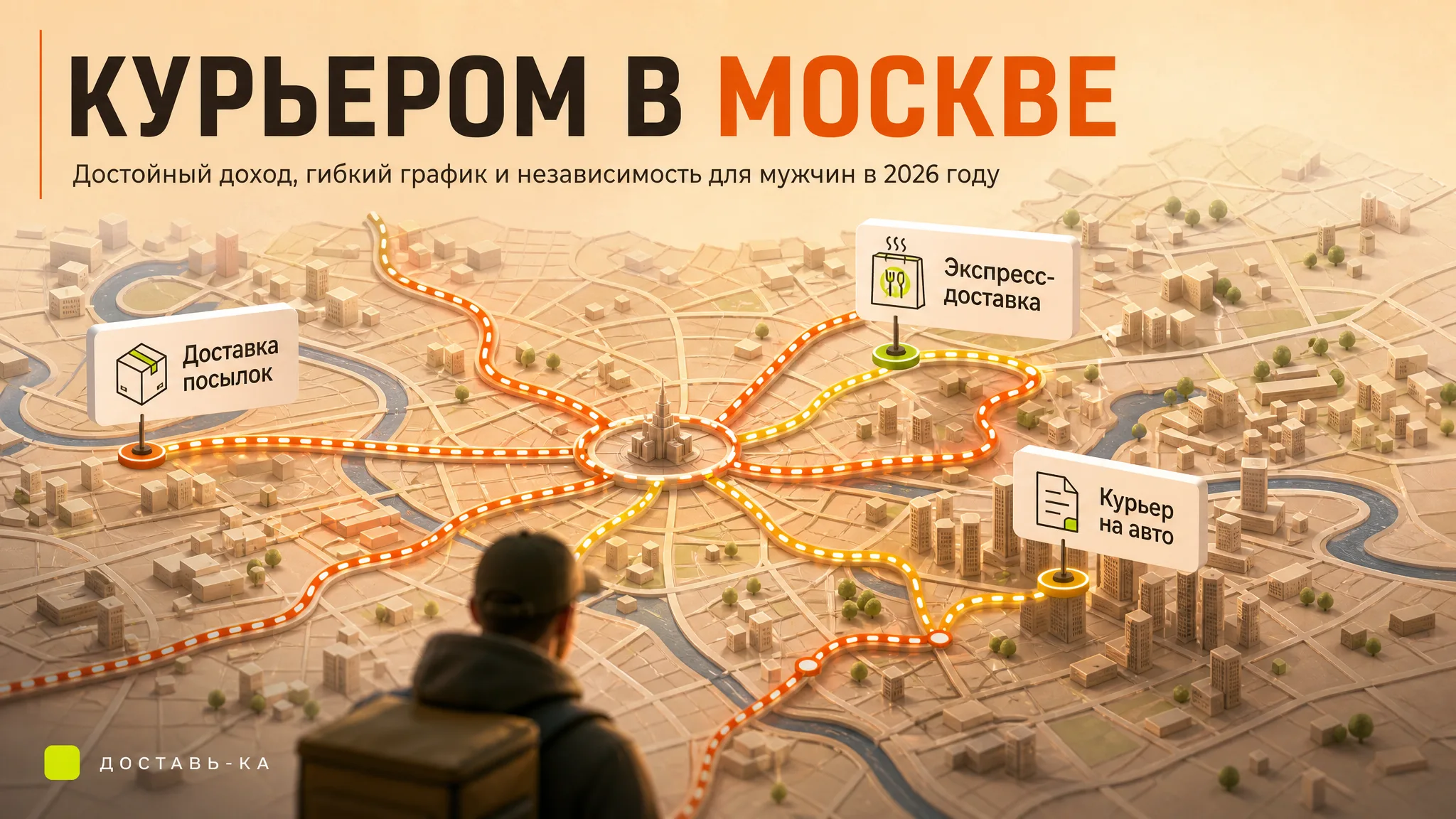 Работа в Москве курьером для мужчин: достойный доход и гибкий график в 2026 году