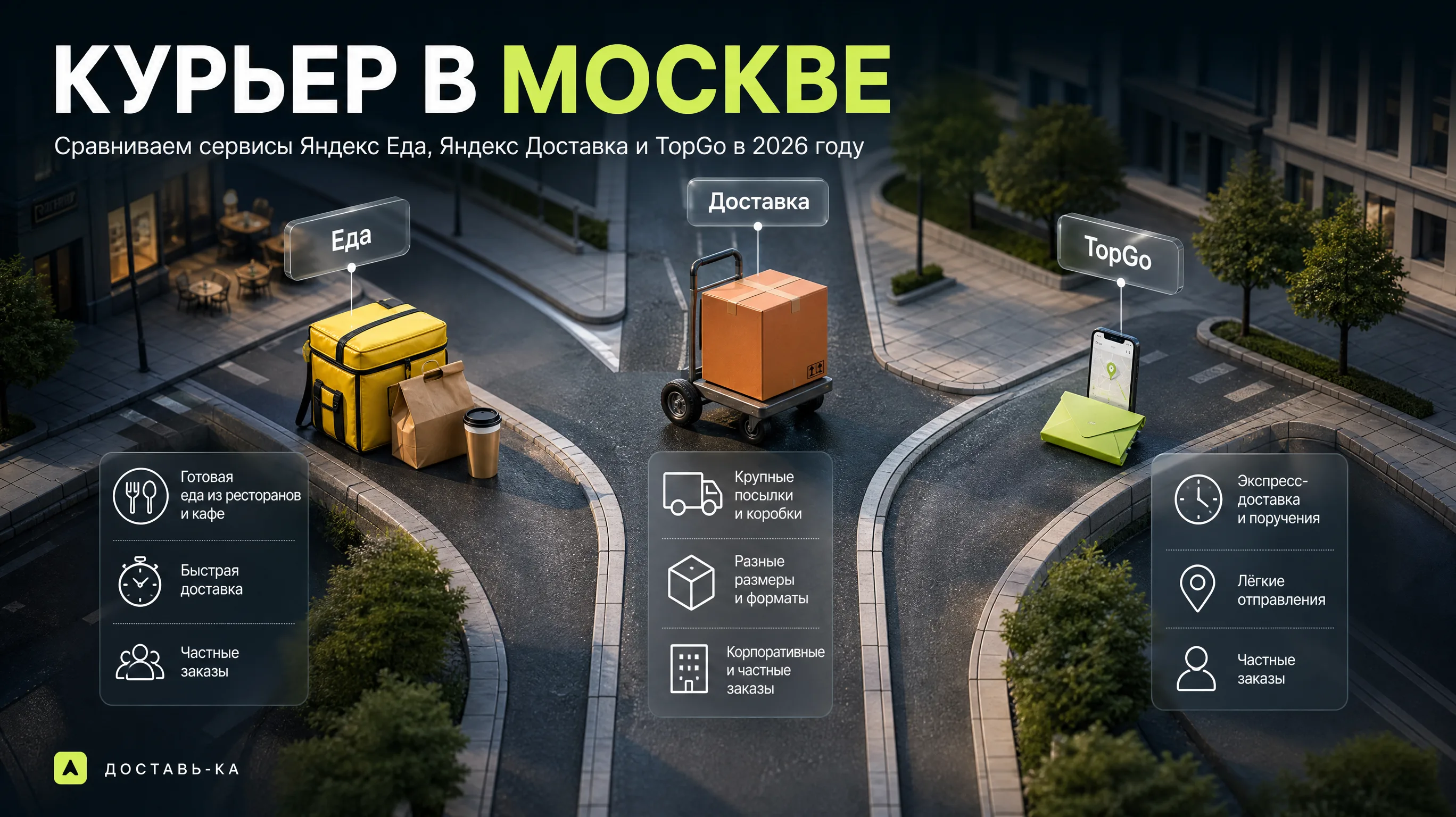 Где лучше работать курьером в Москве в 2026 году: Яндекс Еда, Доставка или TopGo?