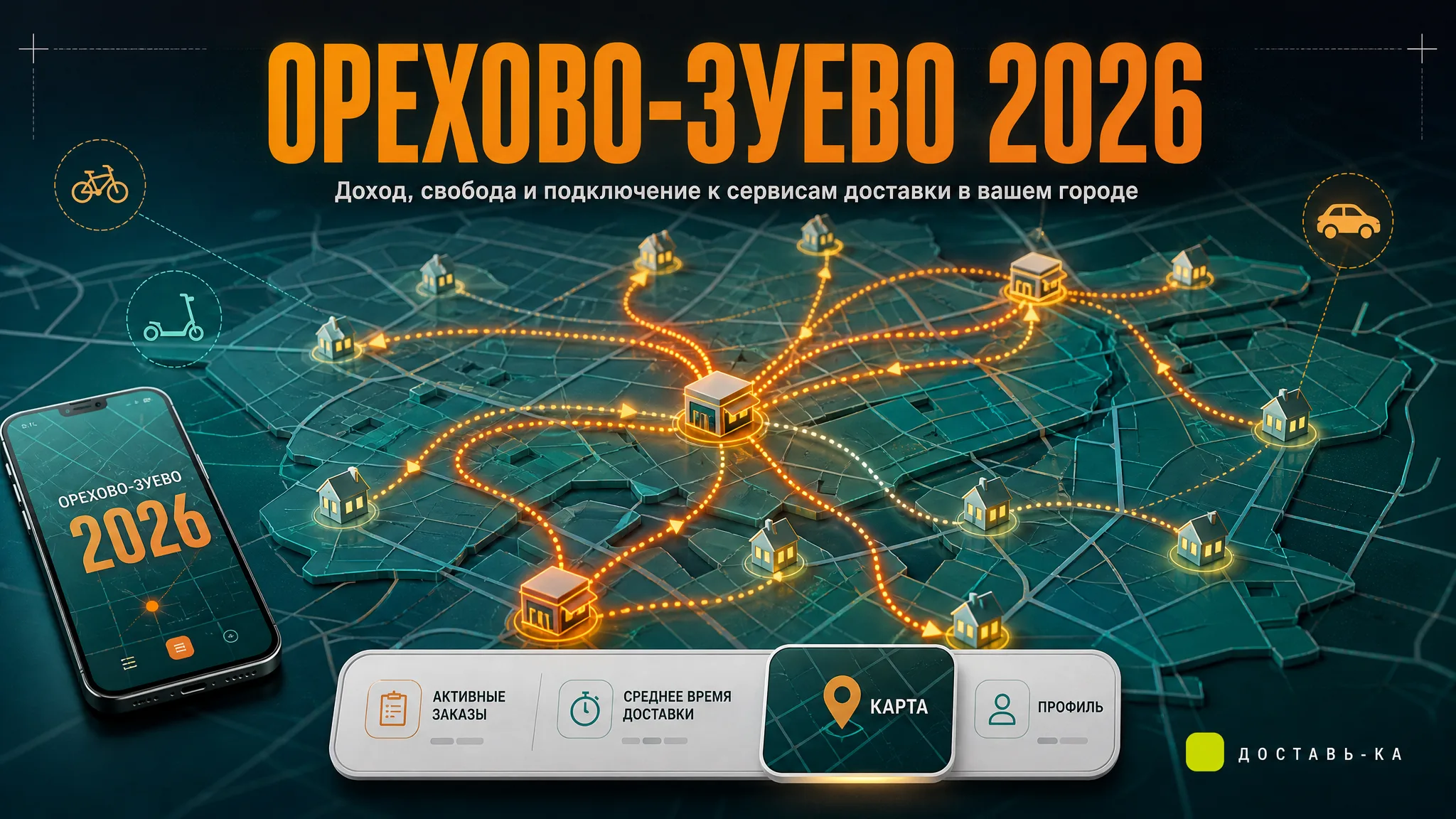 Курьер в Орехово-Зуево: Доход, Свобода, Подключение к Яндекс Еде в 2026 году