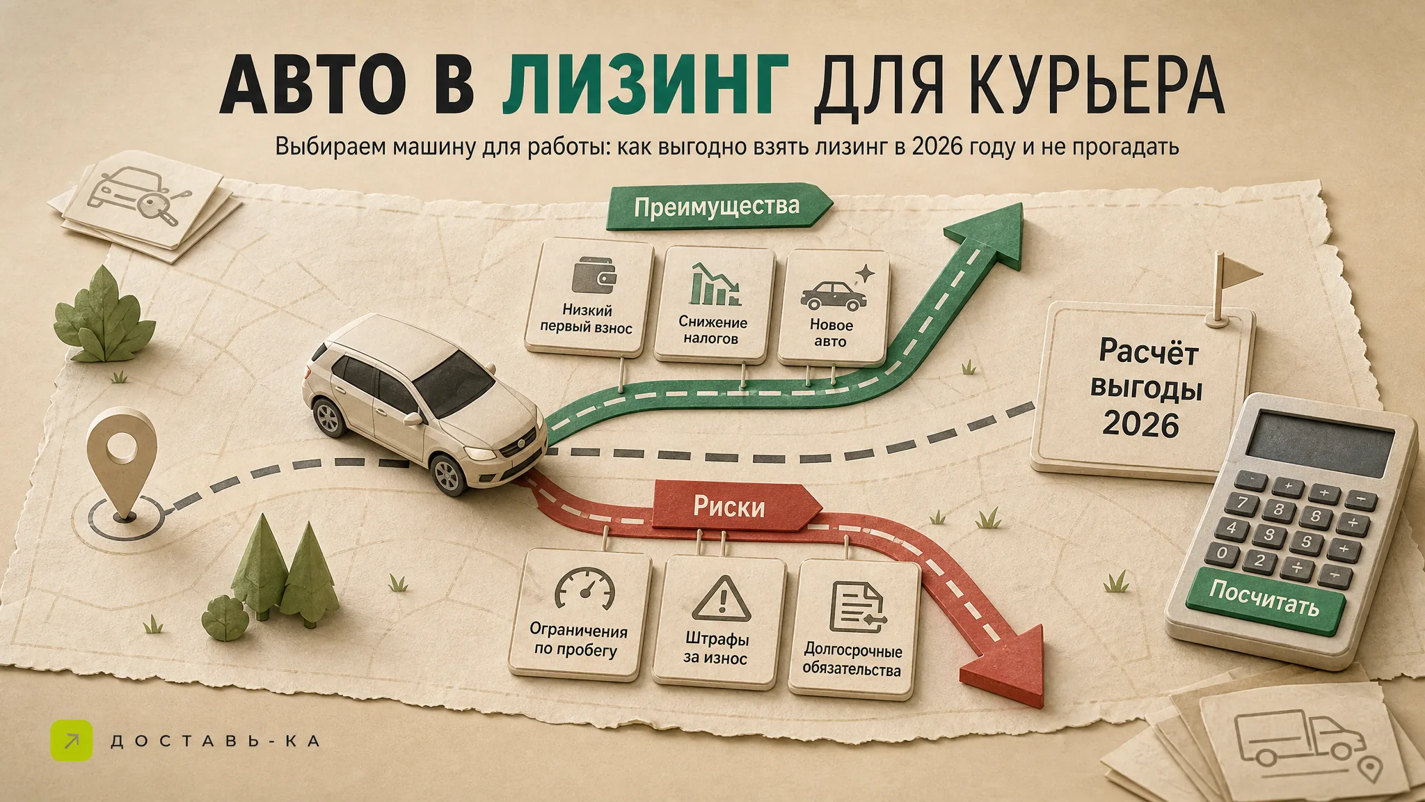 Авто в лизинг для курьера: плюсы и минусы в 2026 году