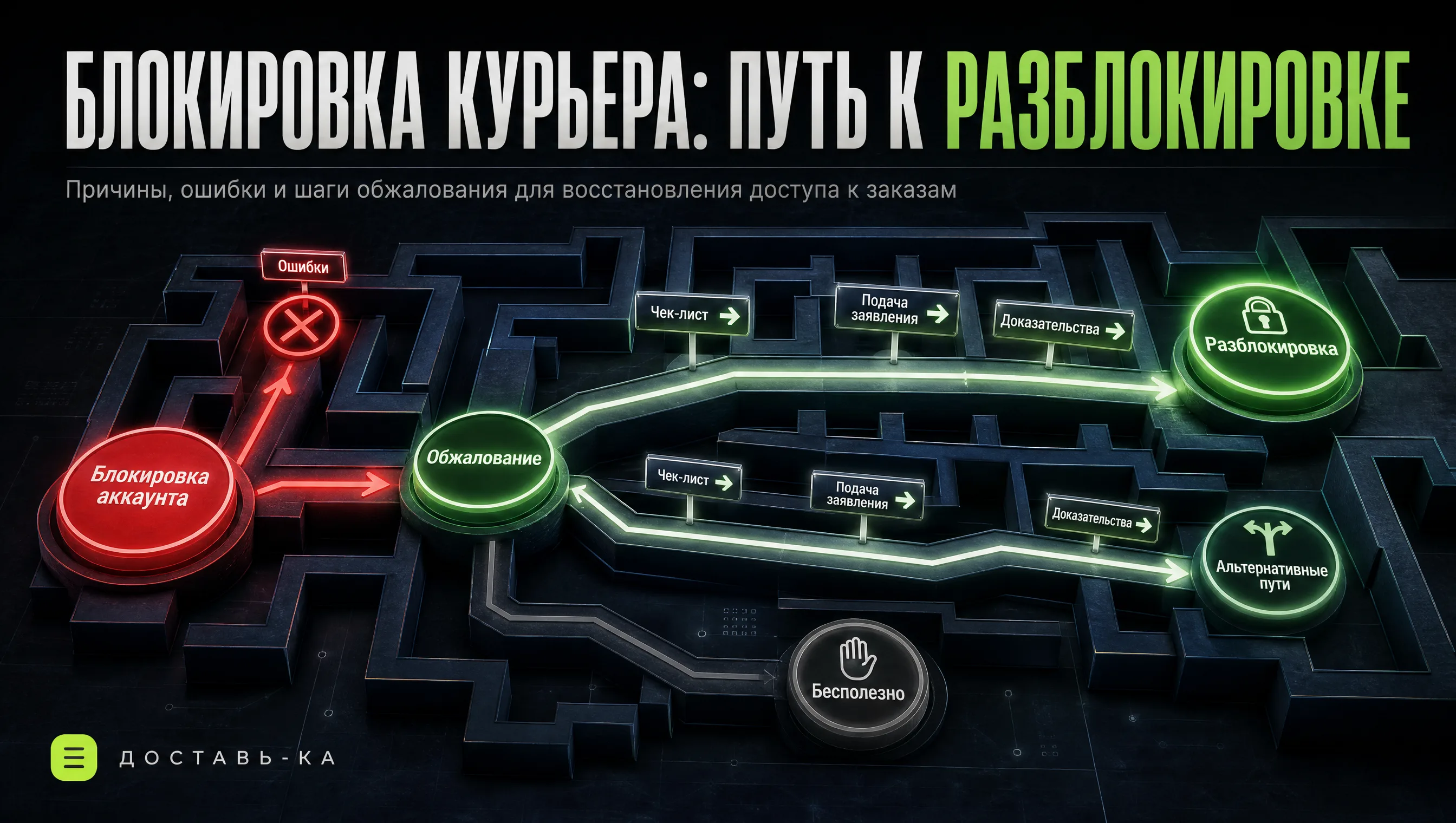 Блокировка аккаунта курьера за нарушение правил сервиса: как избежать и обжаловать в 2026