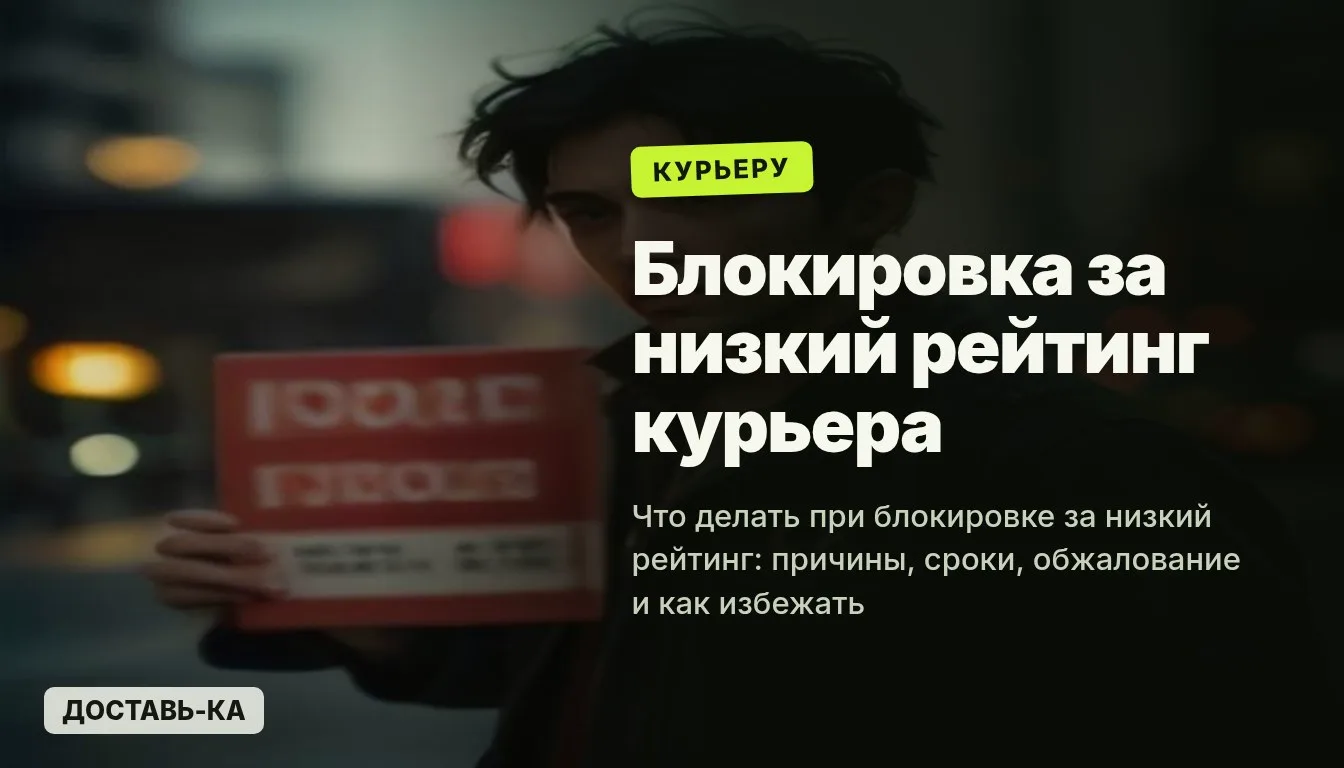 Блокировка за низкий рейтинг курьера: причины, сроки, обжалование в 2026
