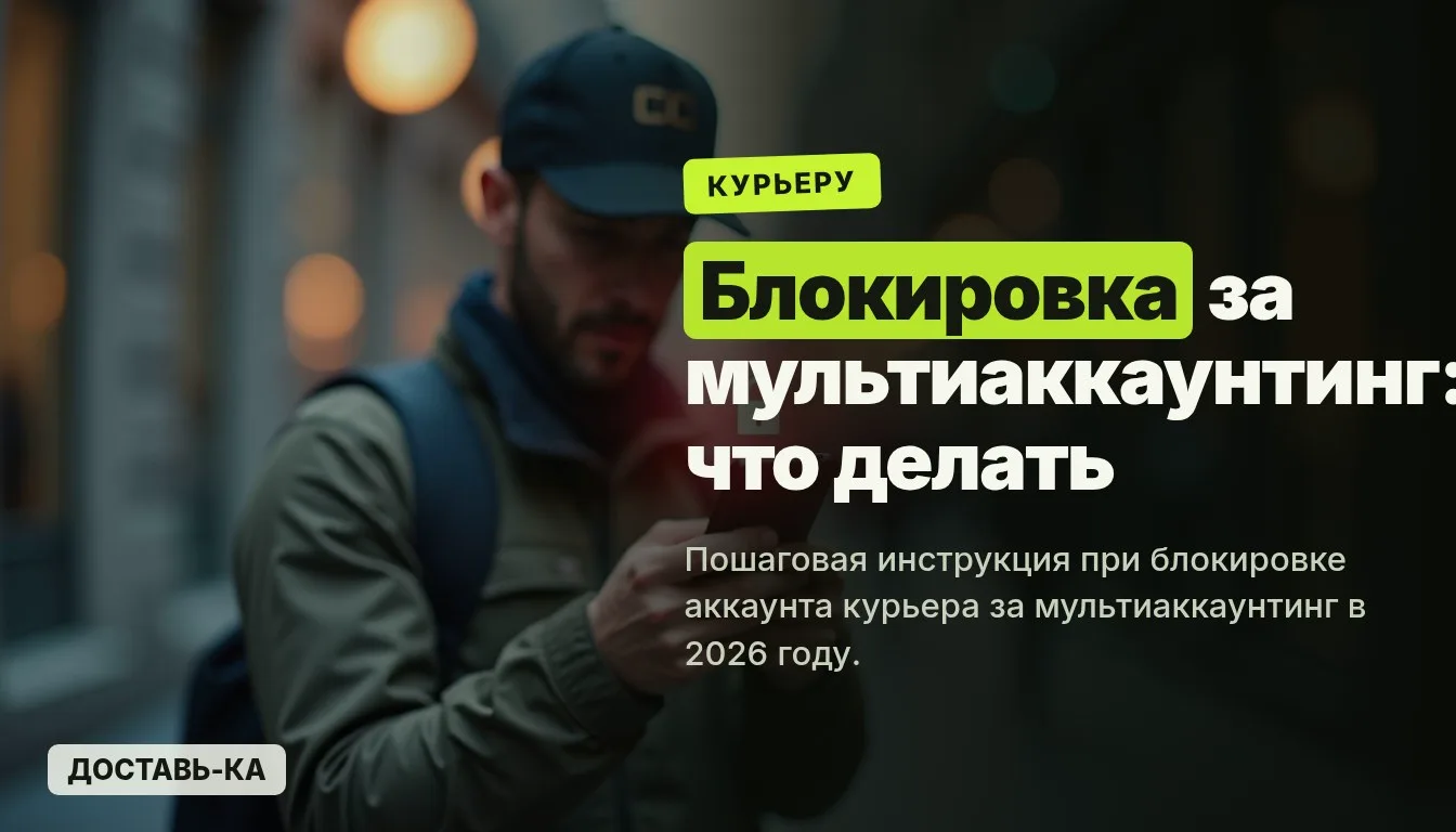 Что делать курьеру при блокировке за мультиаккаунтинг в 2026 году?