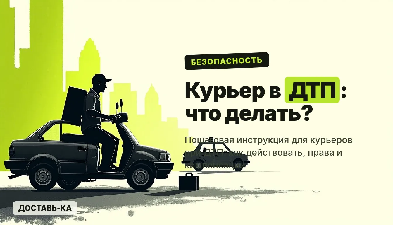 Курьер в ДТП — что делать в 2026 году: инструкция по шагам, европротокол, компенсации от ДОСТАВЬ-КА