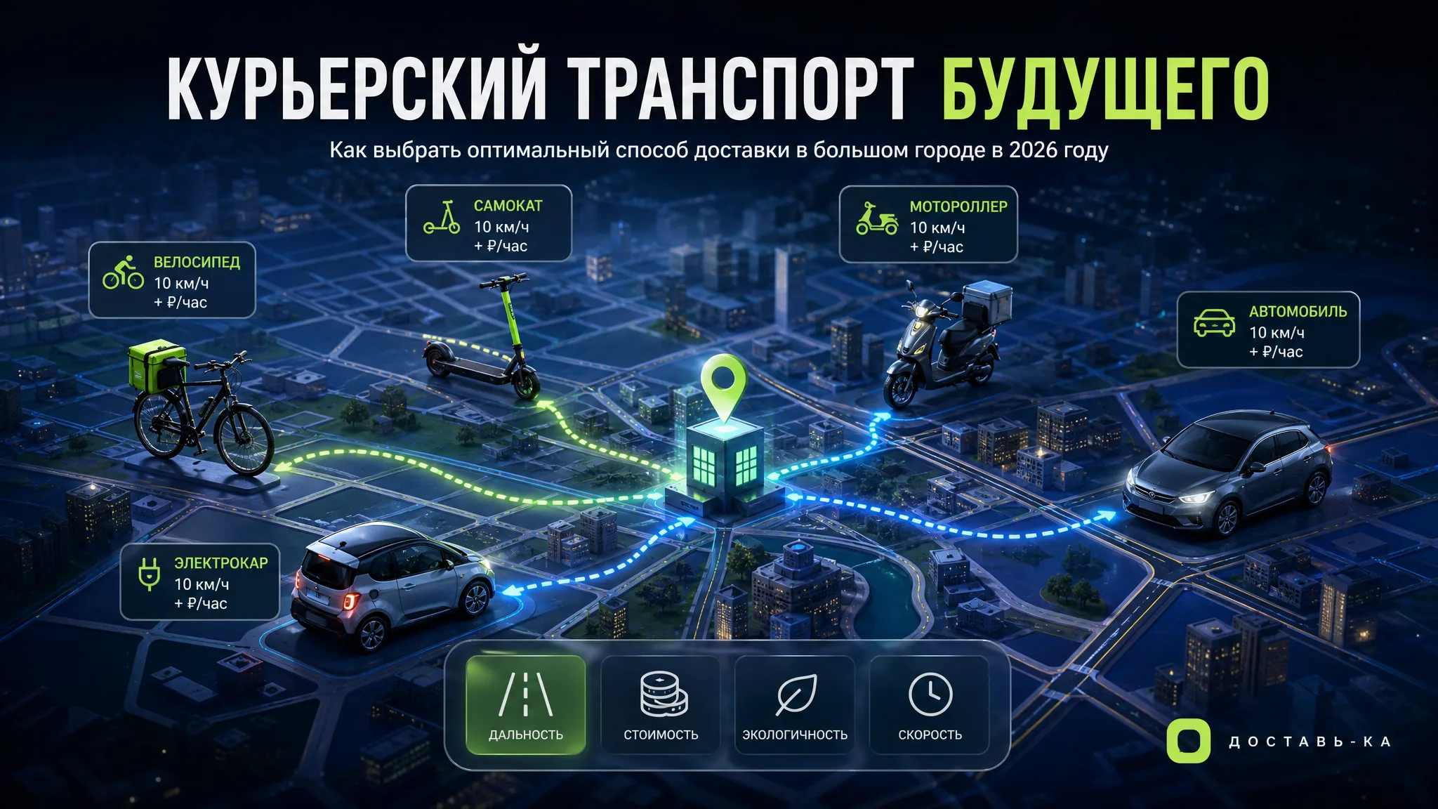 Город-миллионник: как выбрать оптимальный вид транспорта для курьера в 2026 году