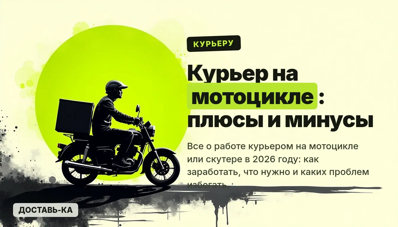 Работа курьером на мотоцикле или скутере: плюсы, минусы и особенности в 2026 году