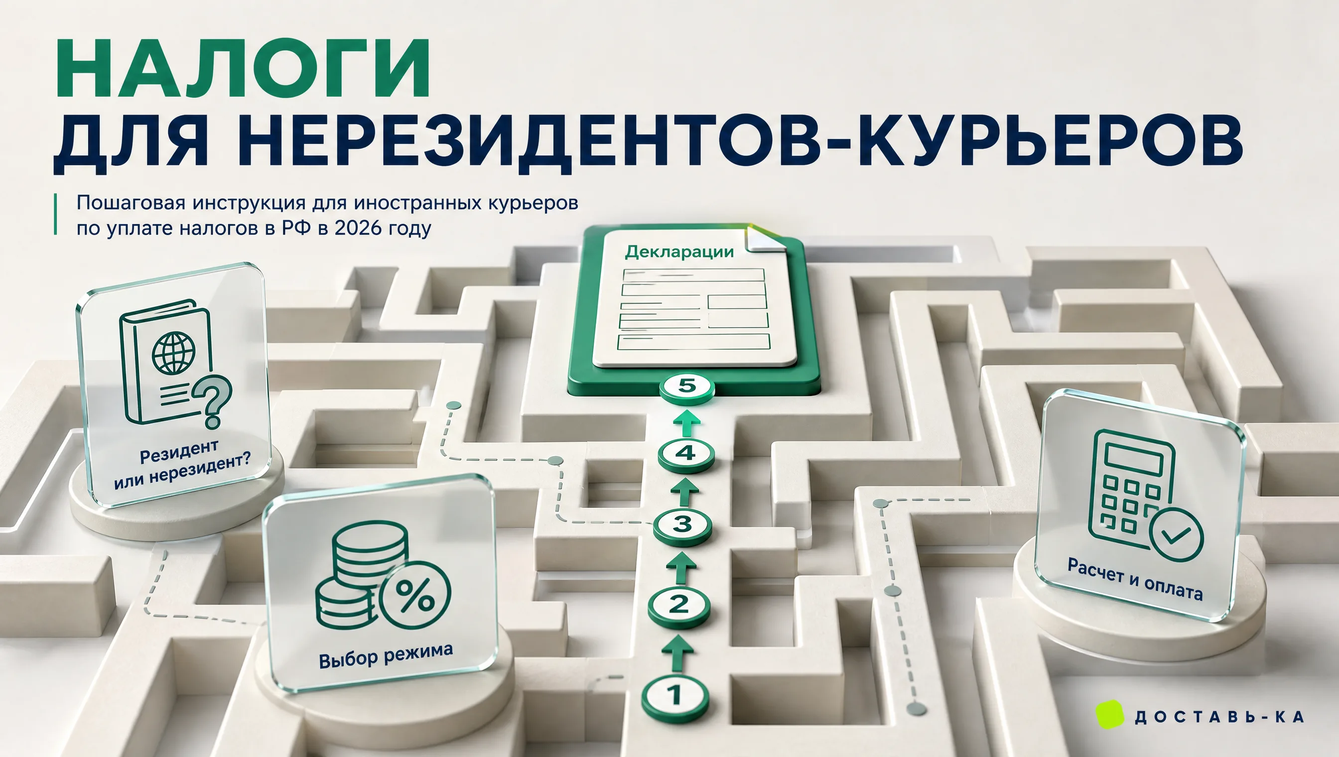 Налоги для курьеров-нерезидентов РФ: пошаговая инструкция по уплате в 2026 году