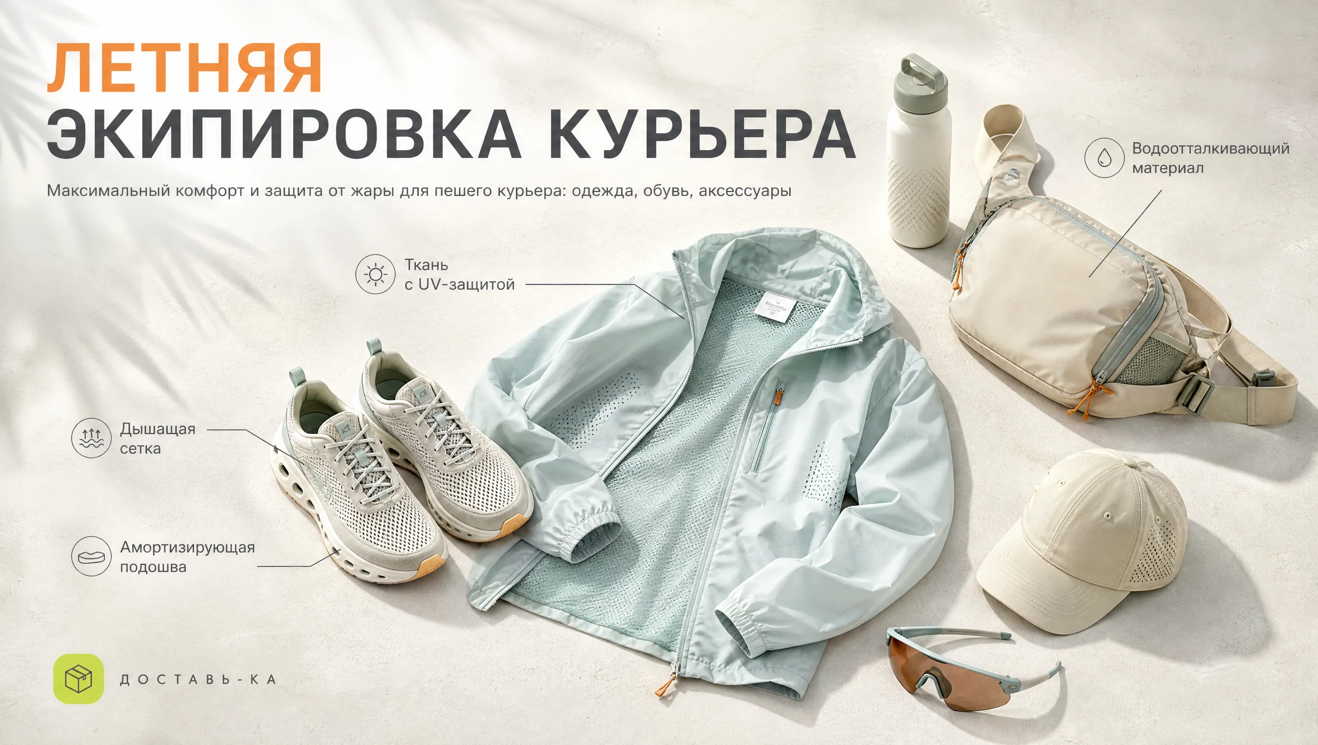 Экипировка пешего курьера летом: выбор для комфорта в жару 2026