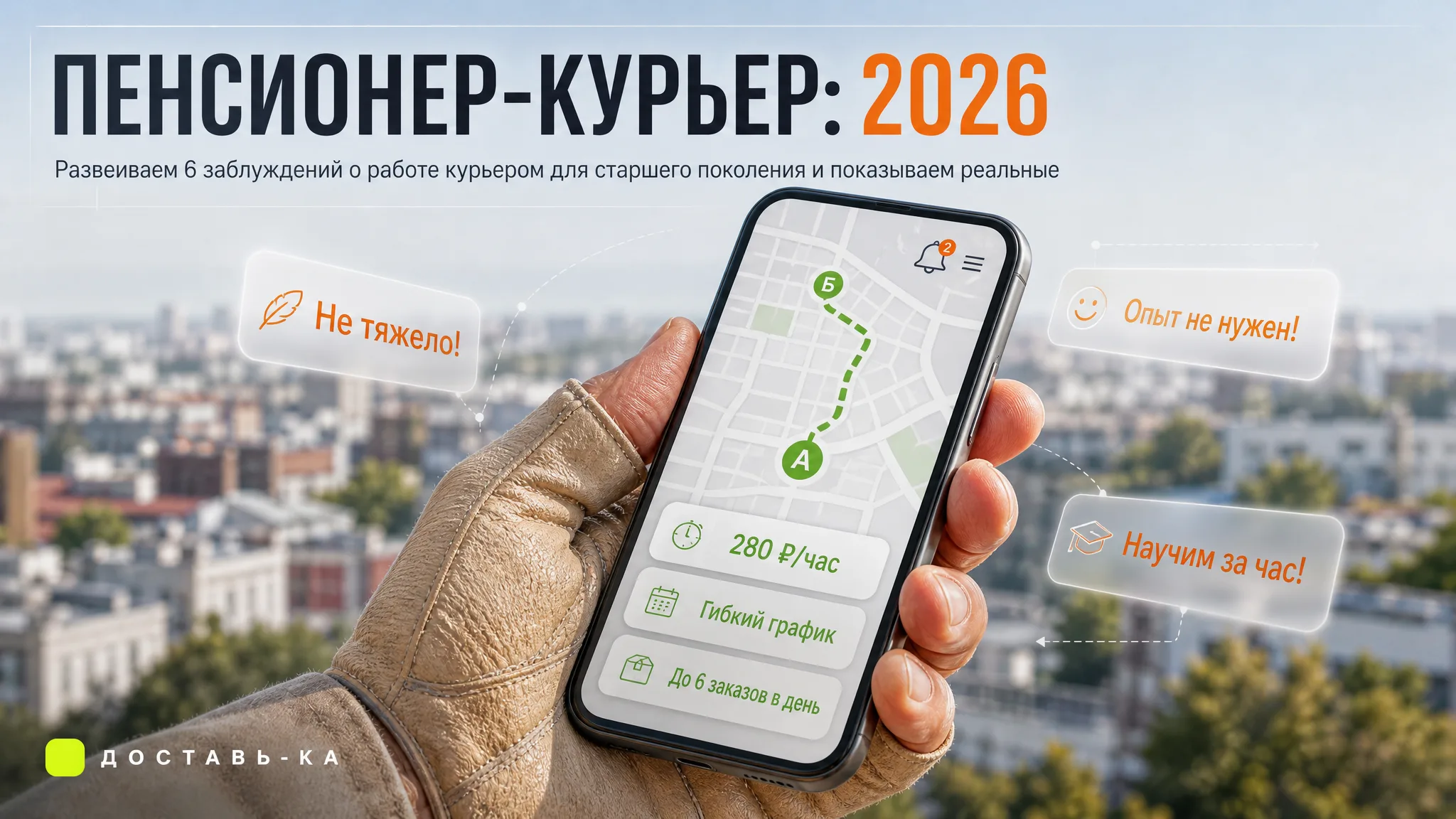 Подработка курьером для пенсионеров: плюсы, минусы и выбор оптимального графика в 2026 году