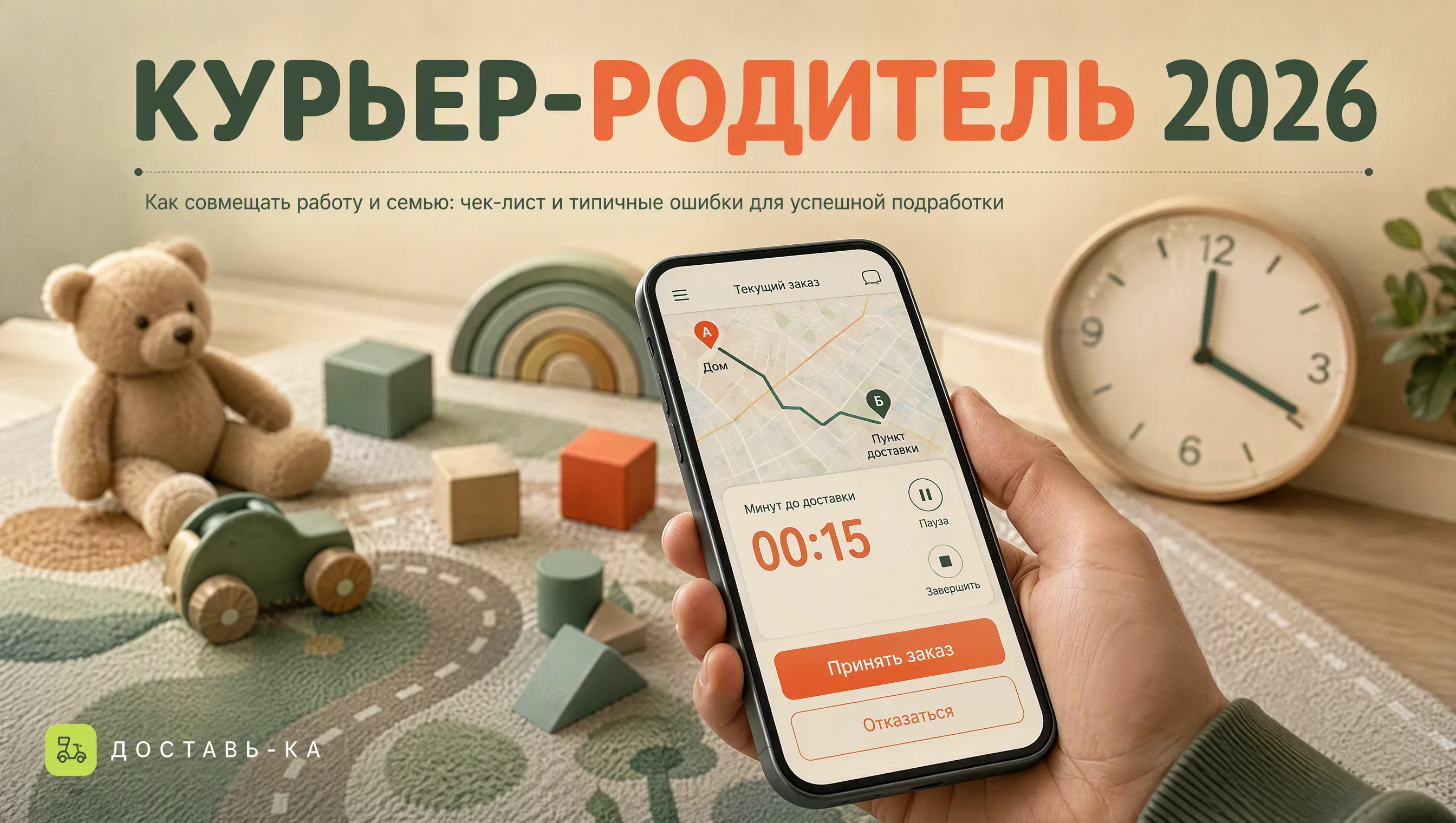 Подработка курьером: график и доход для родителей с детьми в 2026 году