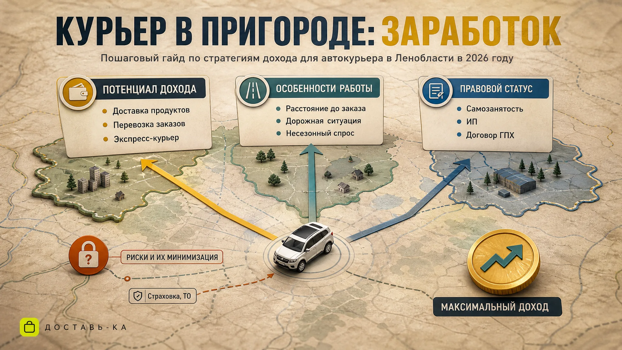 Работа курьером в Ленобласти на своем авто в 2026 году: вопросы и ответы