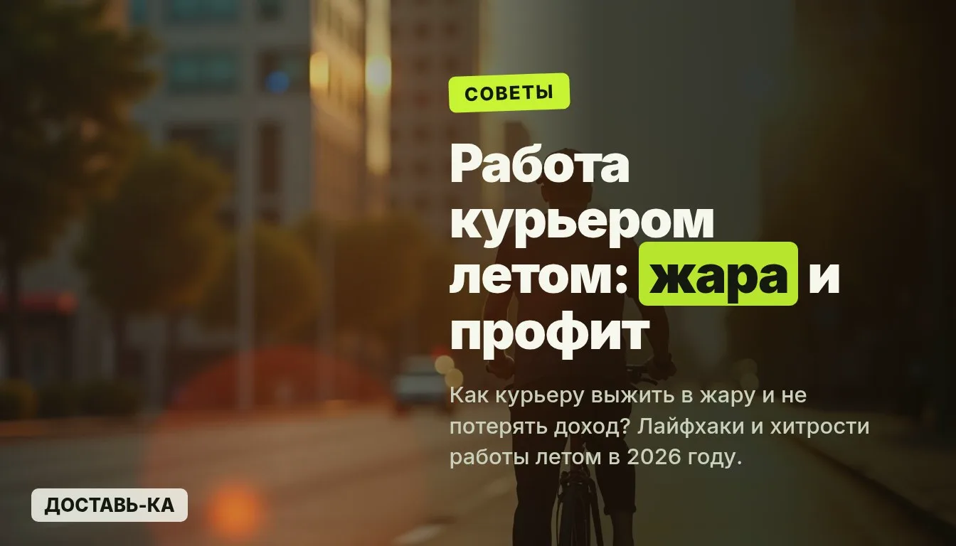 Работа курьером летом в жару 2026 — выжить и заработать