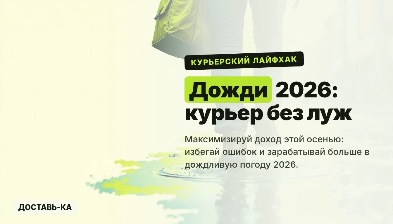 Сезонность: работа курьером осенью в дожди — как увеличить заработок в 2026 году