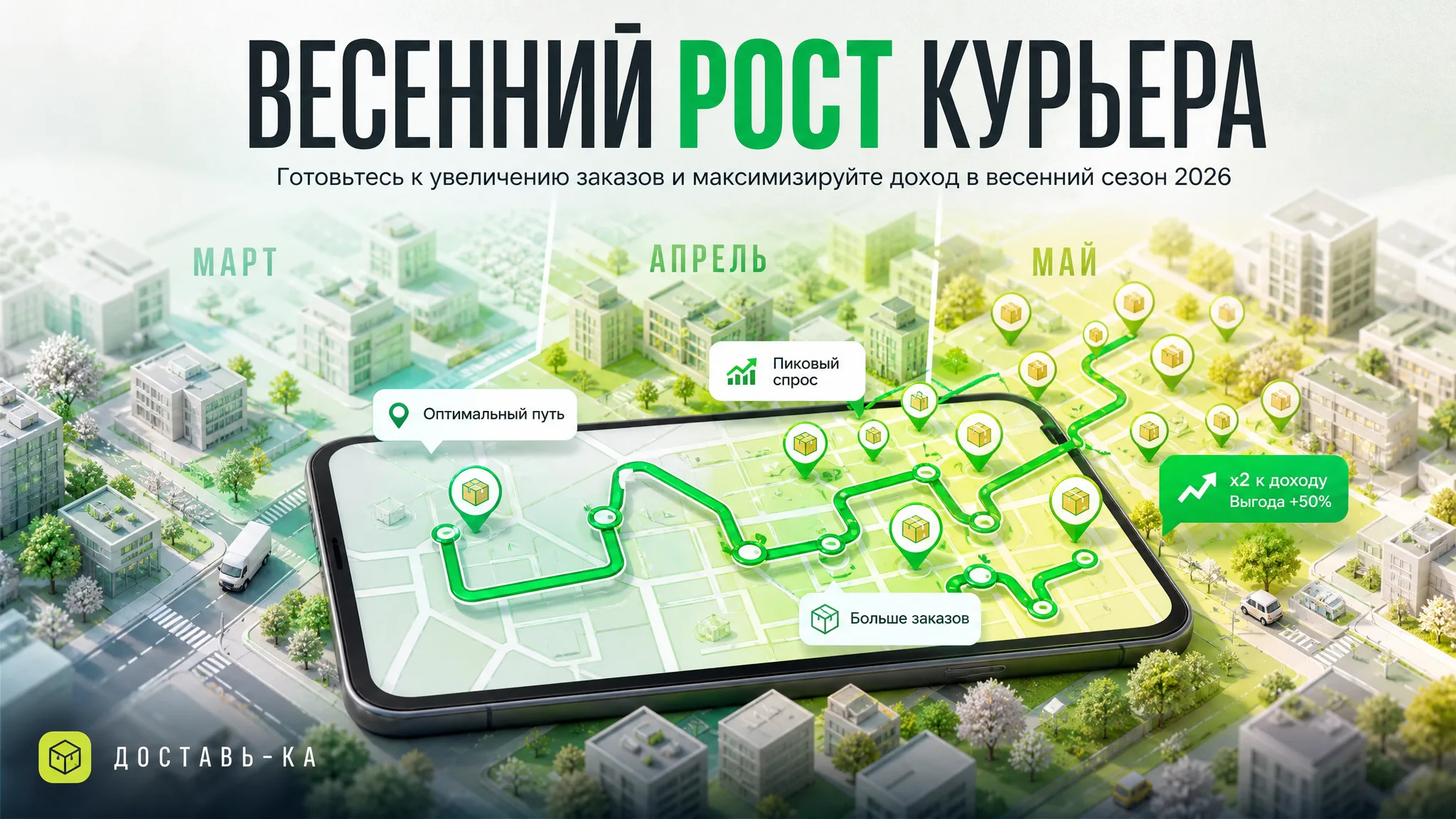 Весенний рост заказов курьера: как поймать волну спроса в 2026 году