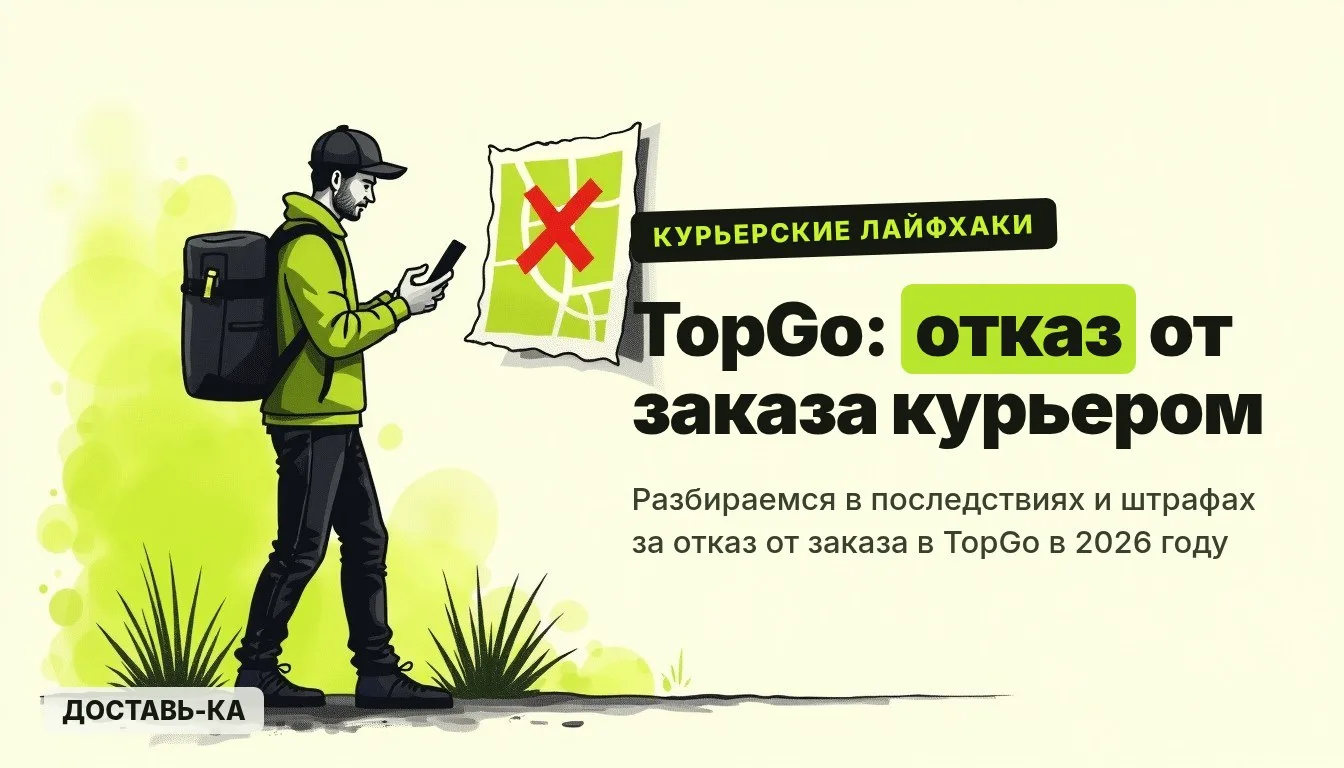 TopGo: отказ от заказа курьером — штрафы и последствия в 2026 году