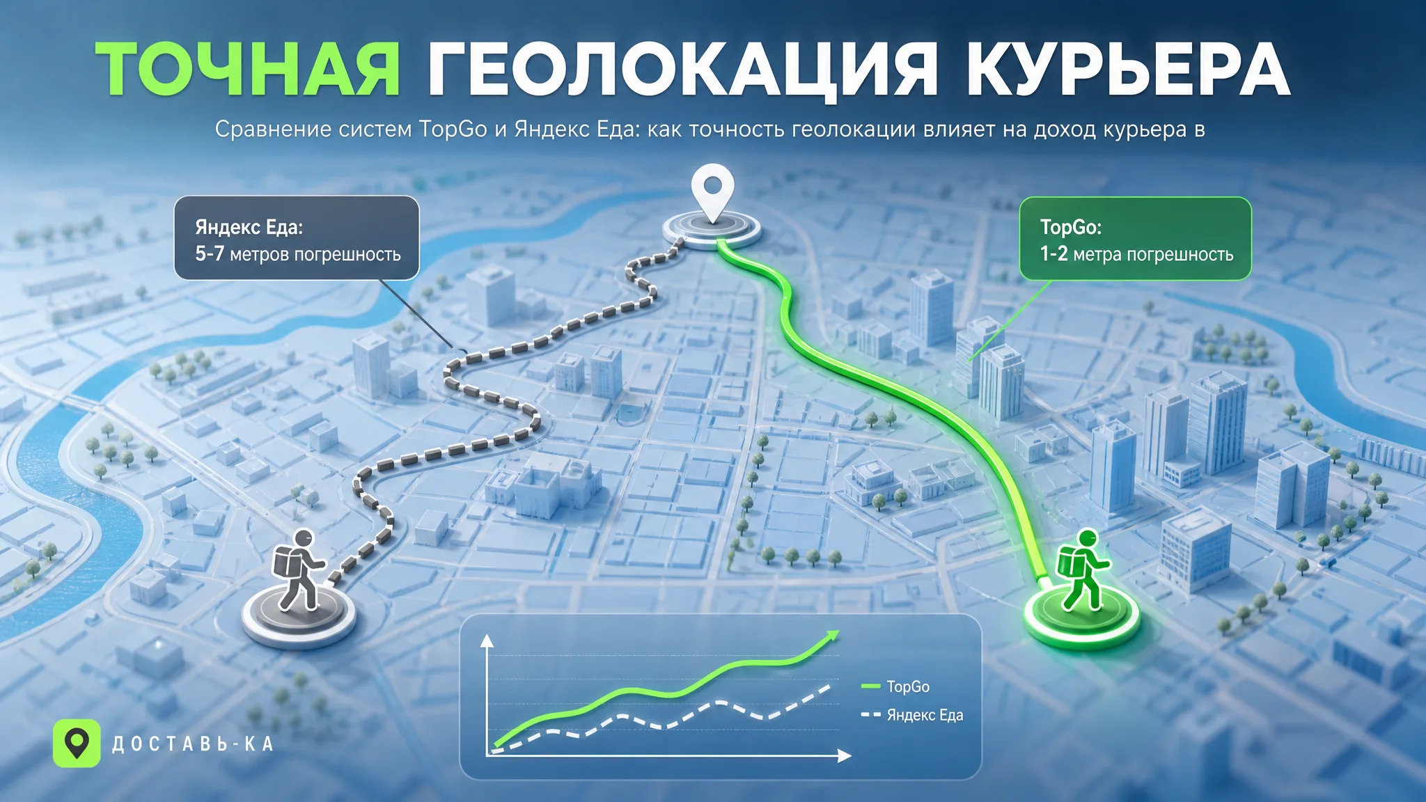 Геолокация курьера Яндекс Еда и TopGo: сравнение алгоритмов и точности в 2026 году