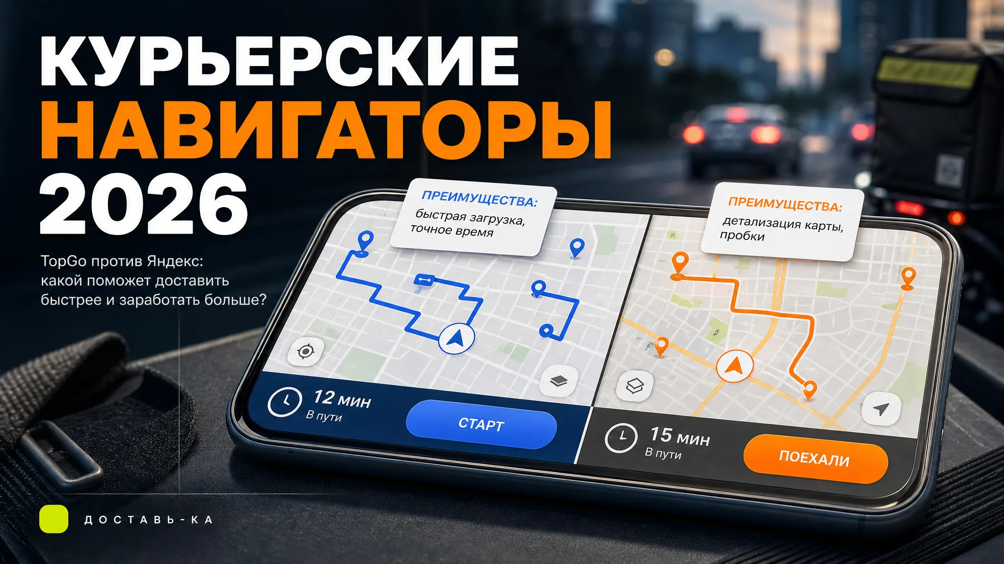 Навигатор для курьера TopGo и Яндекс Еда: подробное сравнение в 2026 году