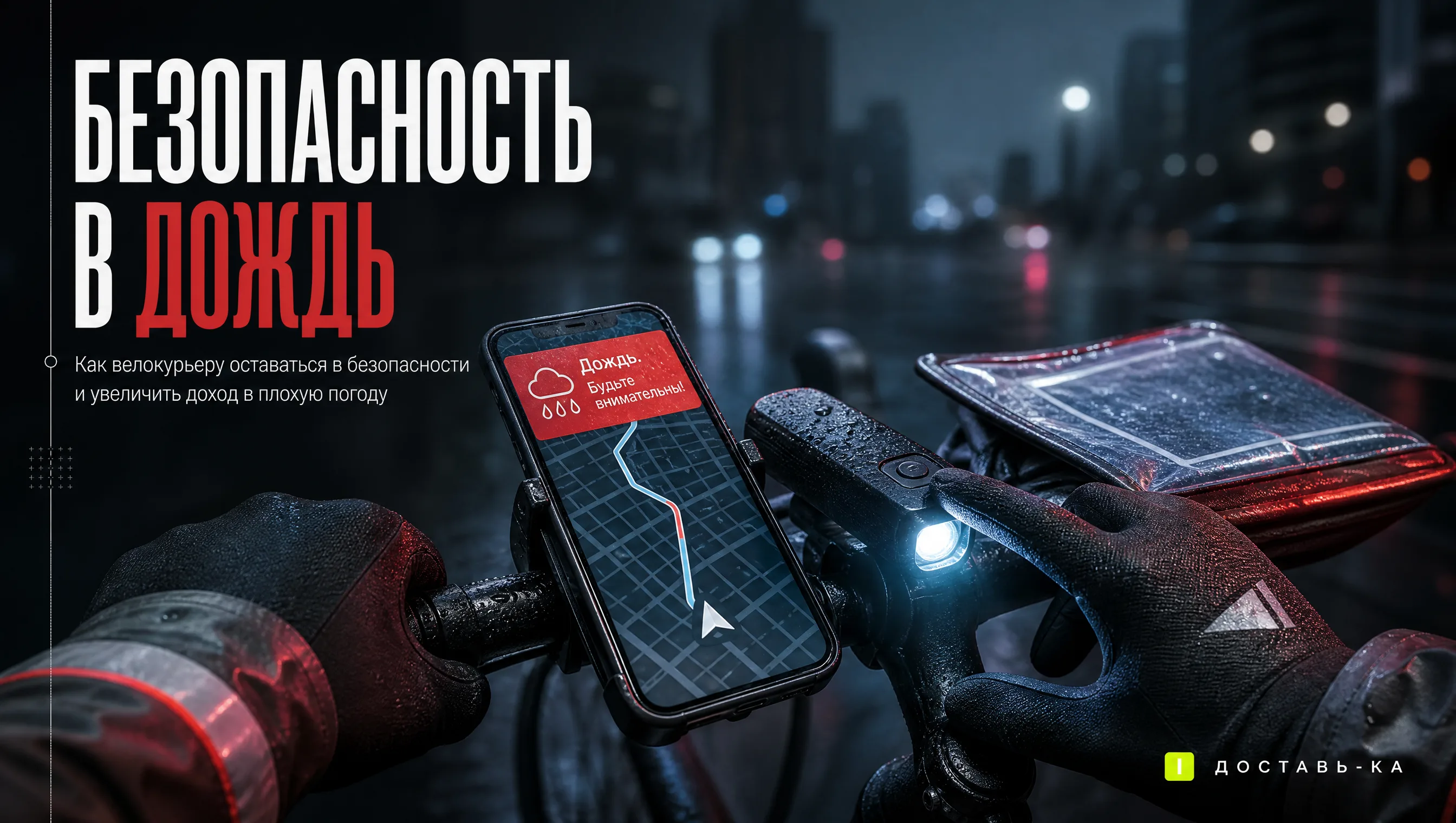 Велокурьер в дождь: безопасность и повышенный заработок в 2026 году