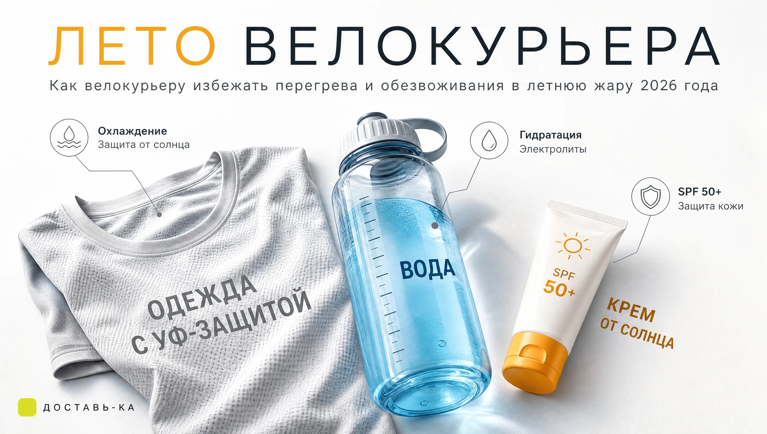 Велокурьер летом: гидратация и защита от перегрева в жару 2026
