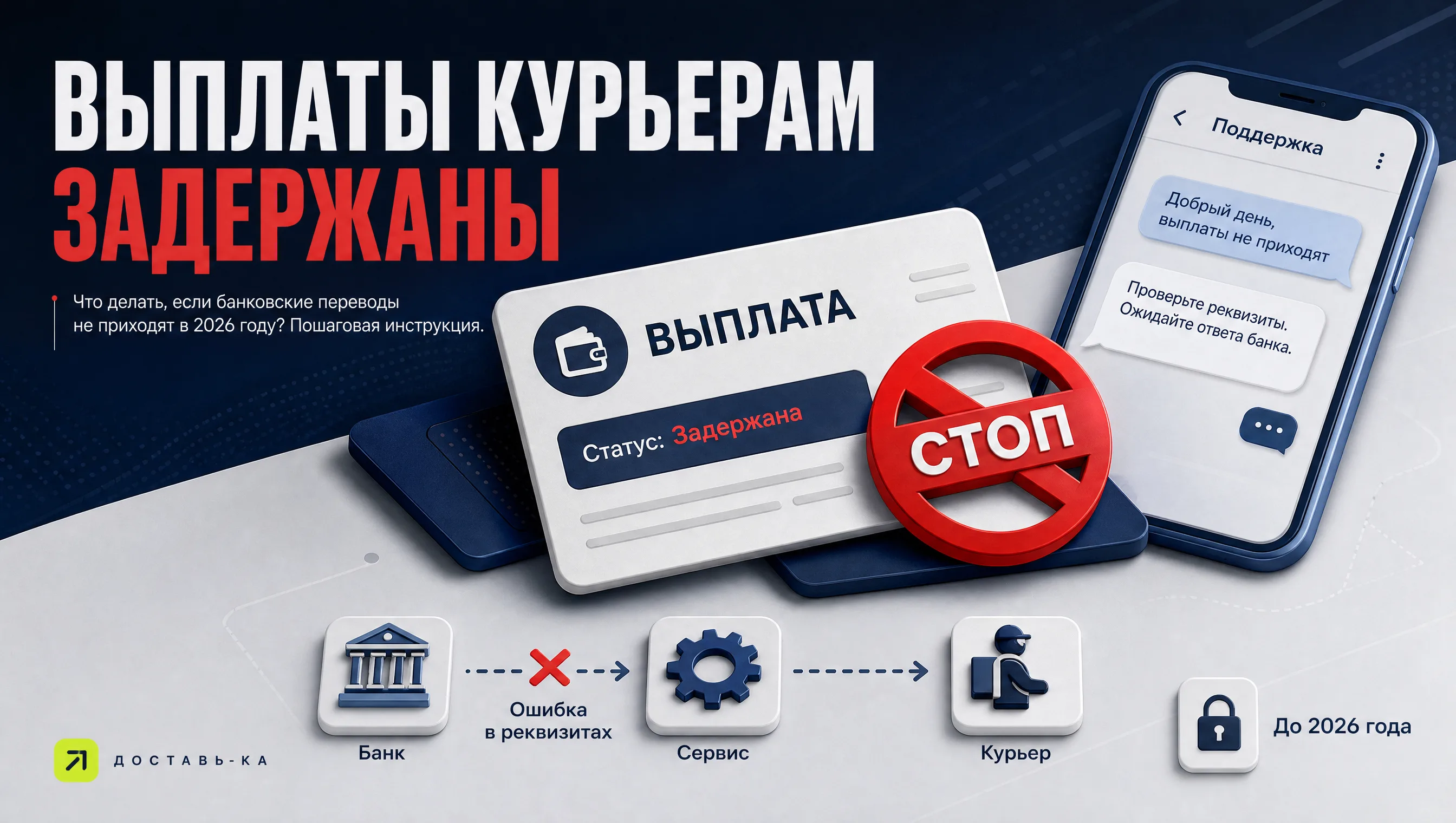 Проблемы с банковскими переводами выплат курьерам: что делать в 2026 году