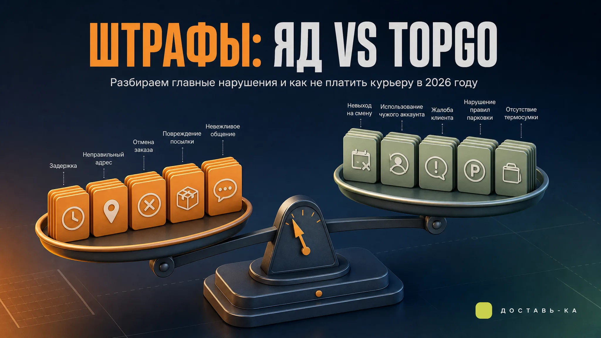 Штрафы Яндекс Доставка vs TopGo: сравнение систем в 2026 году