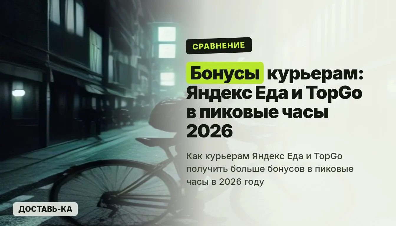 Бонусы курьерам Яндекс Еда и TopGo: сравнение выплат в пиковые часы 2026