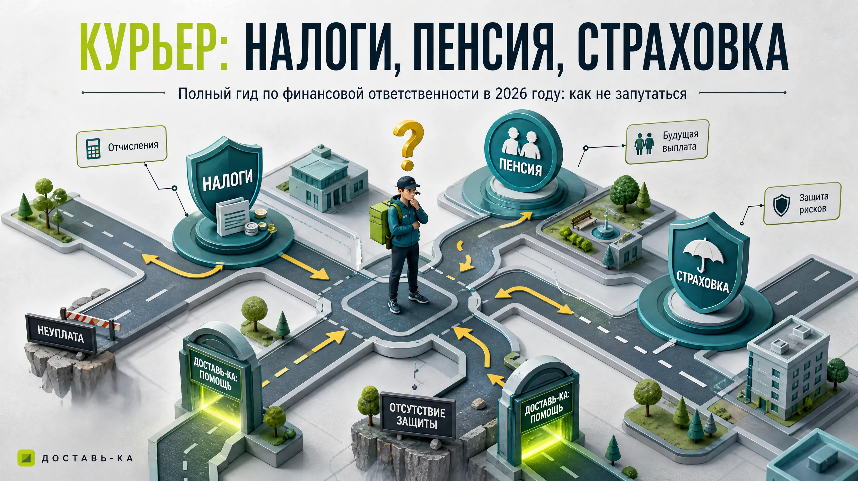 Налоги, пенсия, страховка для курьера: полный обзор в 2026 году