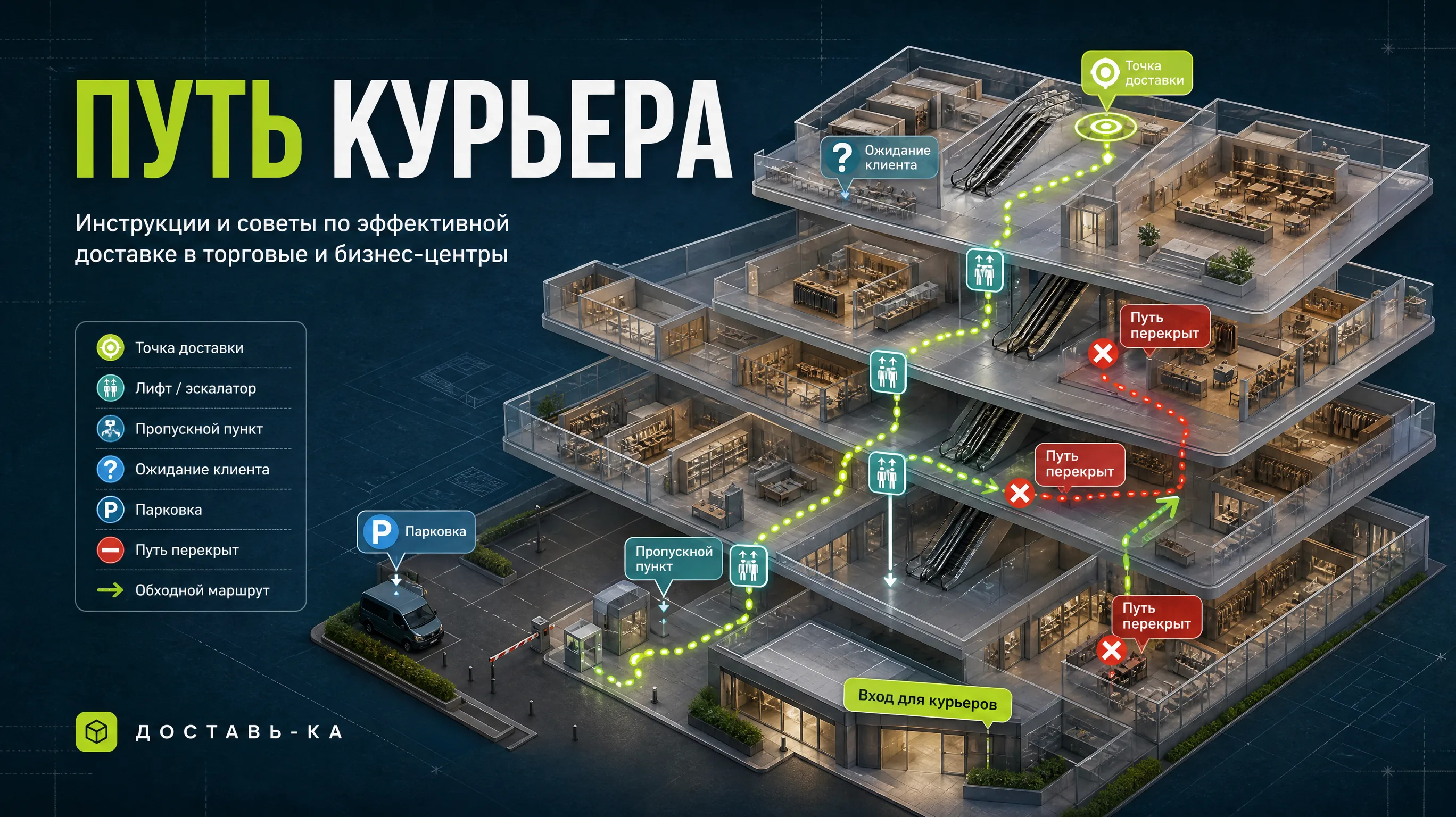 Лайфхаки курьера: доставка в торговые центры и бизнес-центры в 2026 году